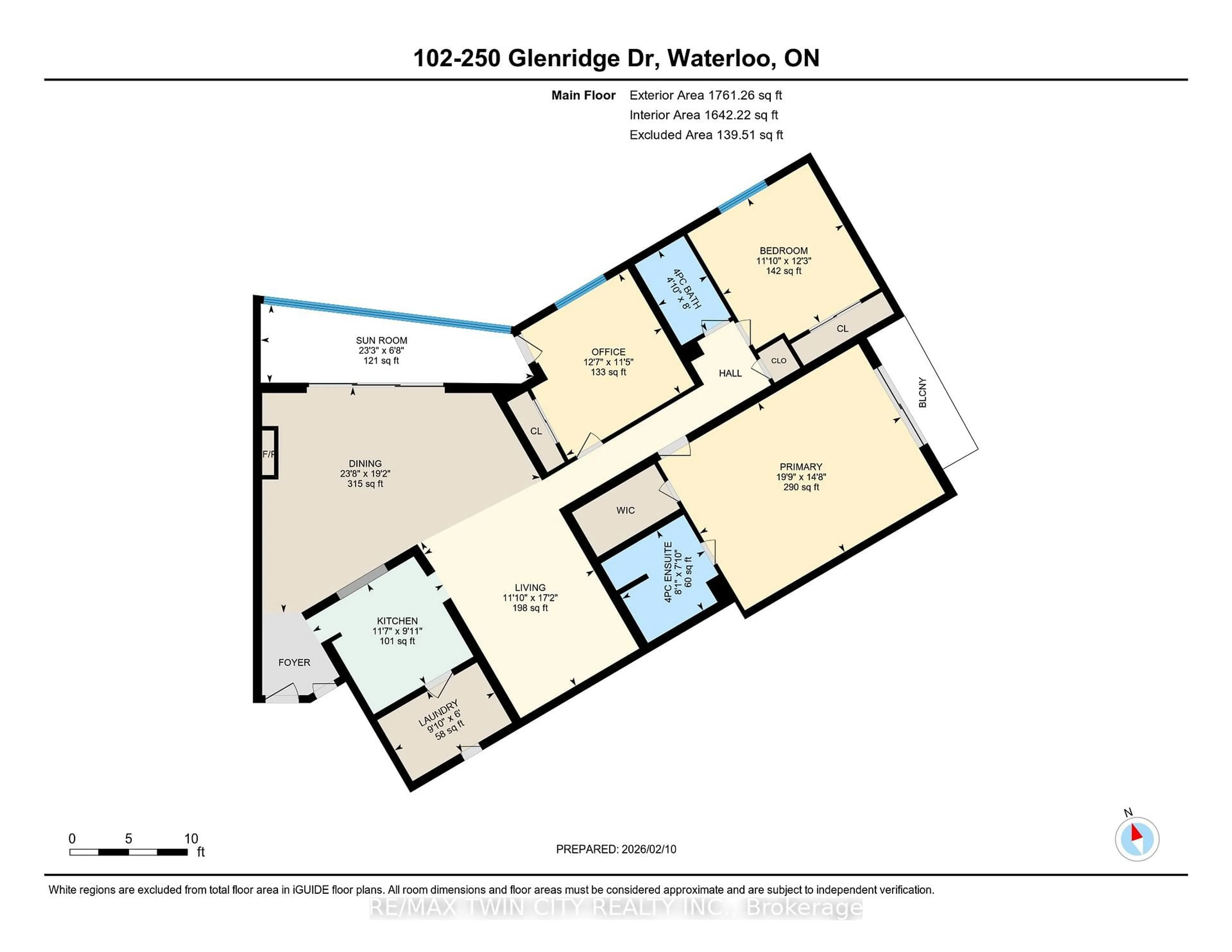 Floor plan for 250 Glenridge Dr #102, Waterloo Ontario N2J 4H8