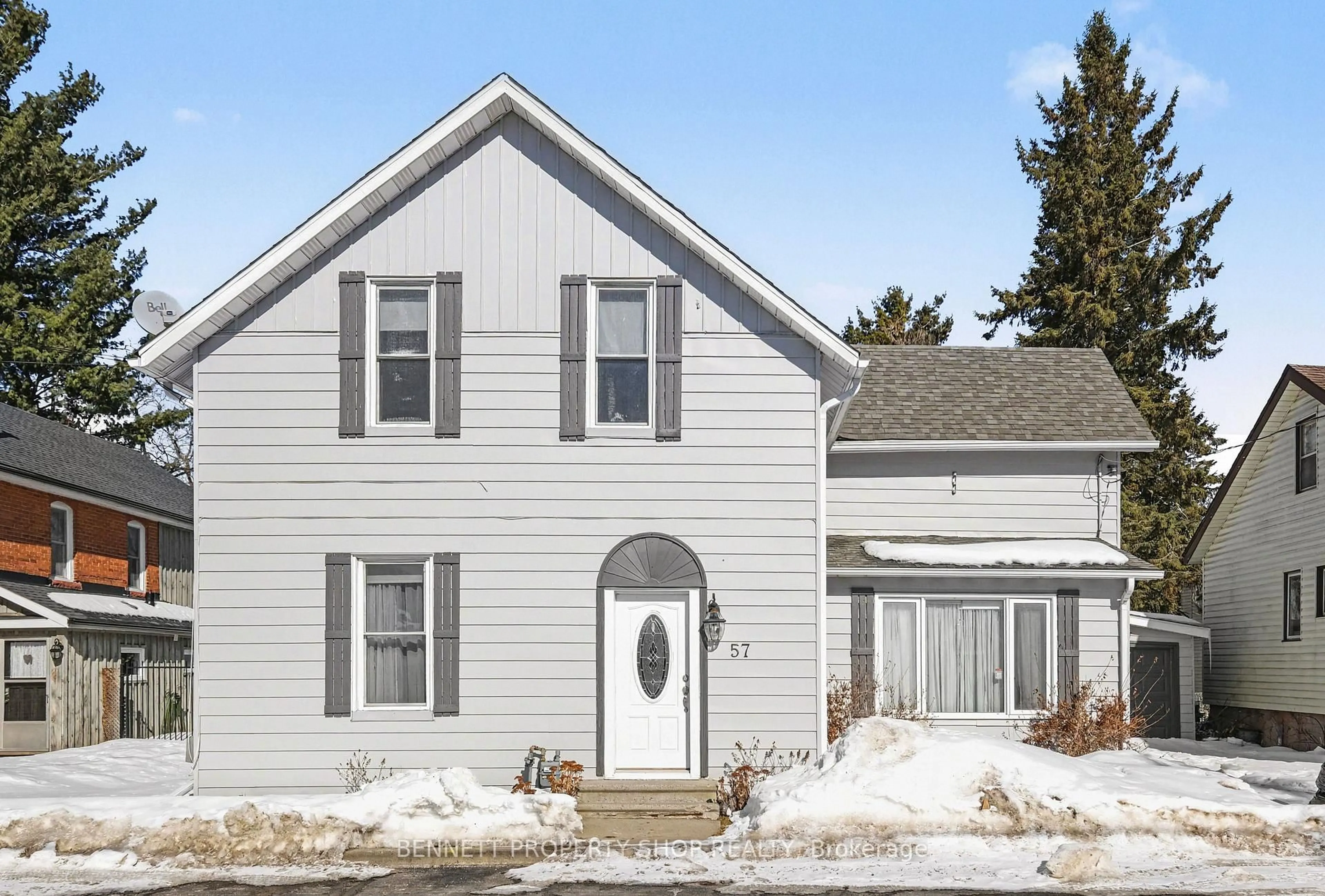 Home with vinyl exterior material, street for 57 Charles St, Carleton Place Ontario K7C 2Y2