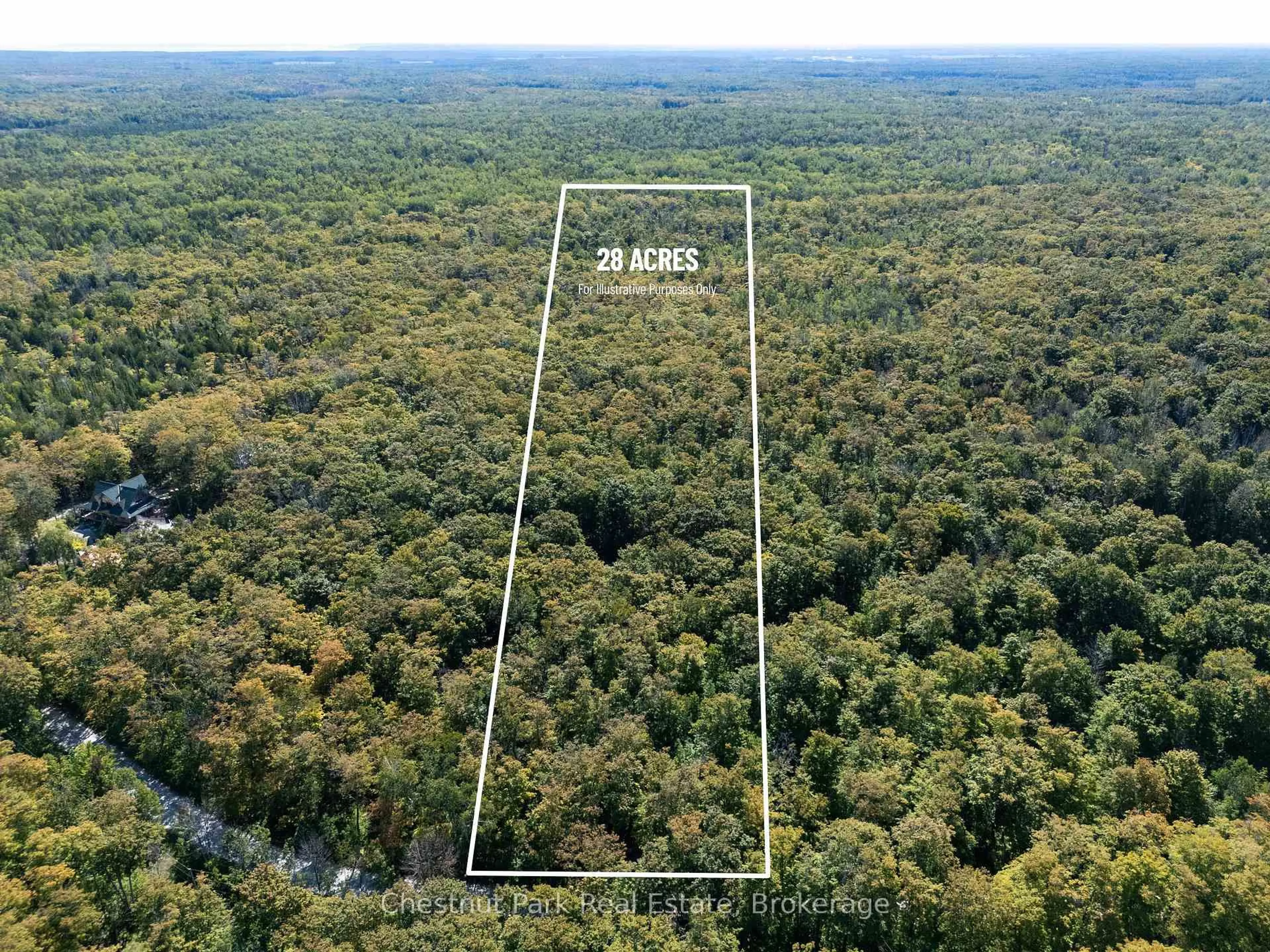 A pic from outside/outdoor area/front of a property/back of a property/a pic from drone, forest/trees view for 89 Tammys Cove Rd, Northern Bruce Peninsula Ontario N0H 1Z0