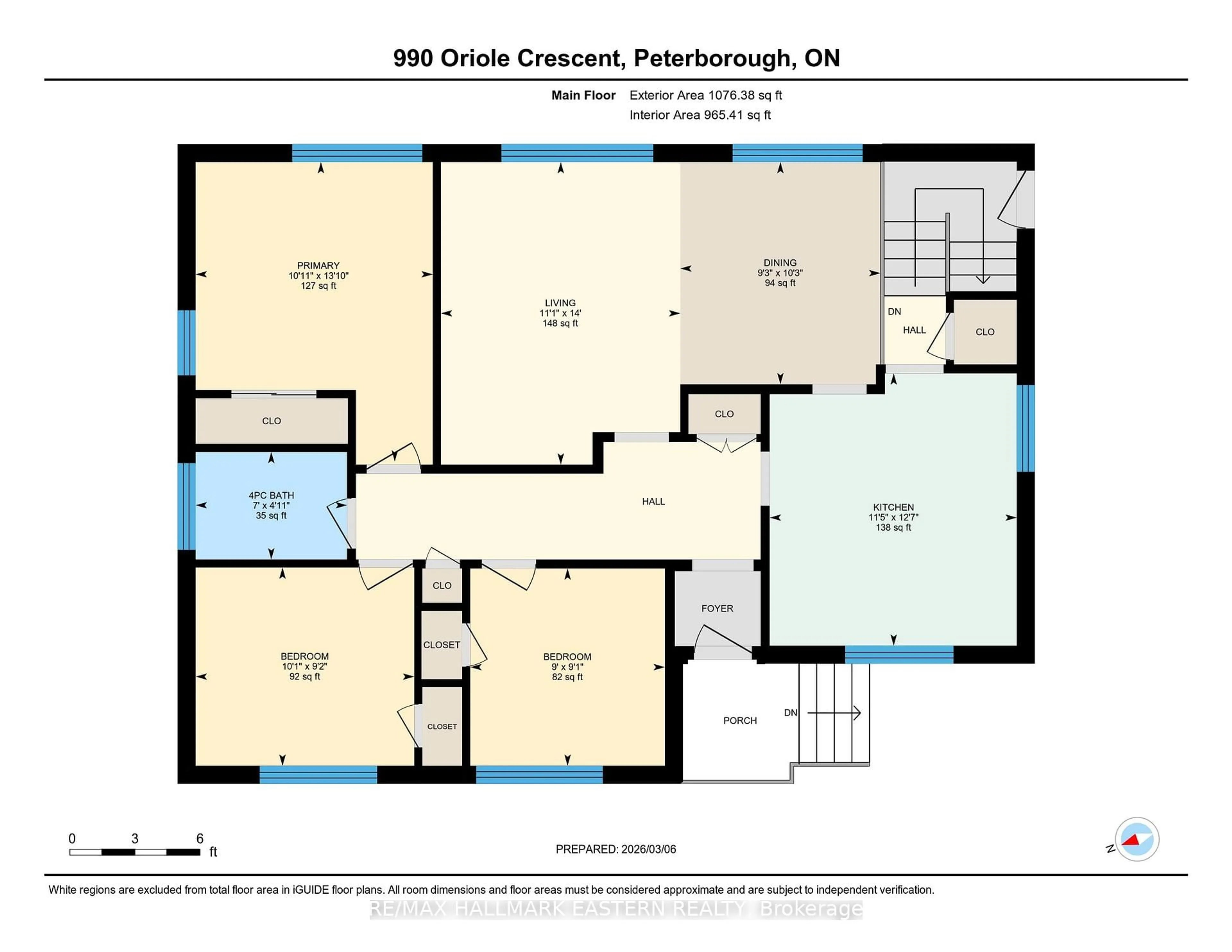 Floor plan for 990 Oriole Cres, Peterborough Ontario K9H 6L4