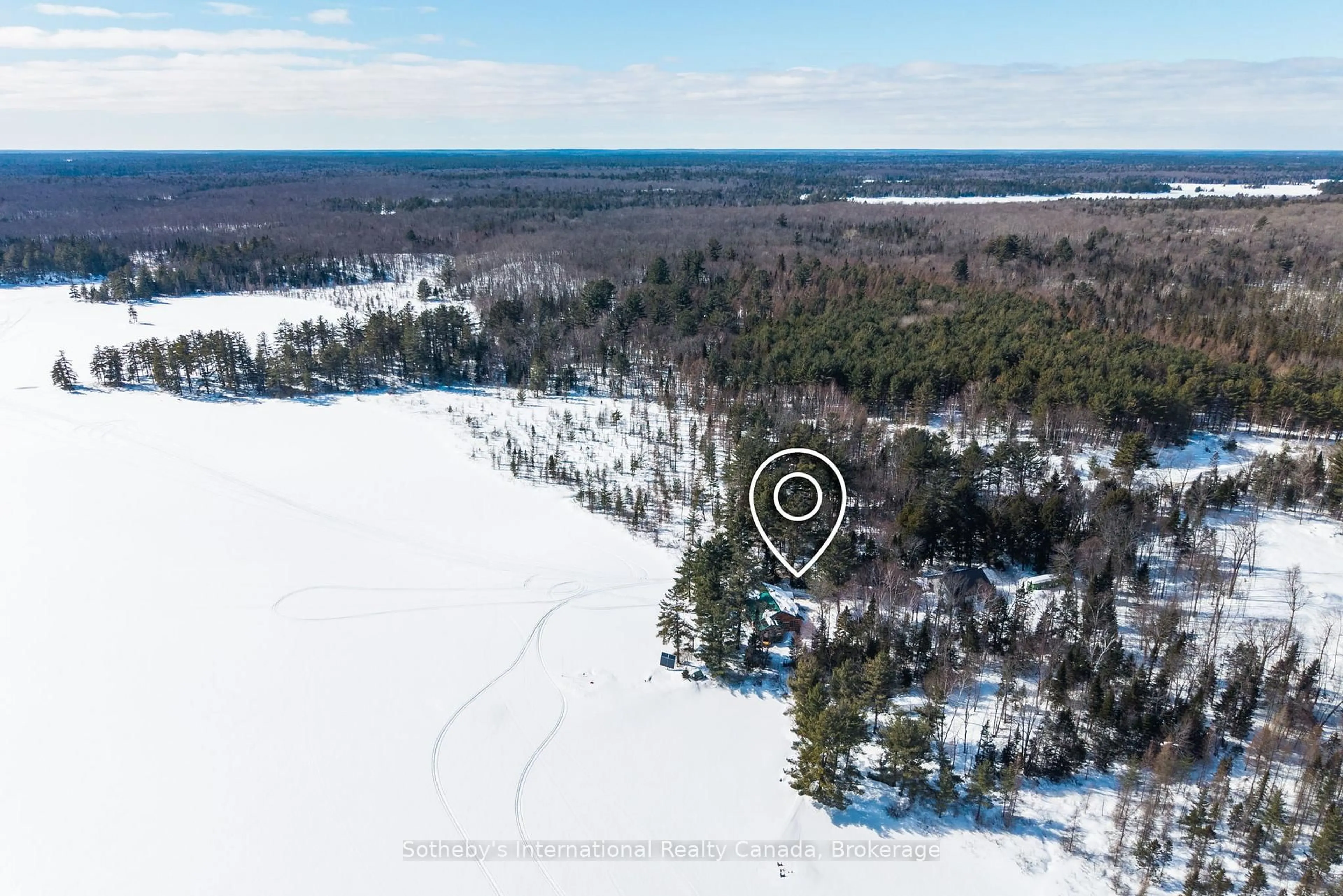 A pic from outside/outdoor area/front of a property/back of a property/a pic from drone, water/lake/river/ocean view for 3491A Axe Lake Rd, McMurrich/Monteith Ontario P0A 1Y0