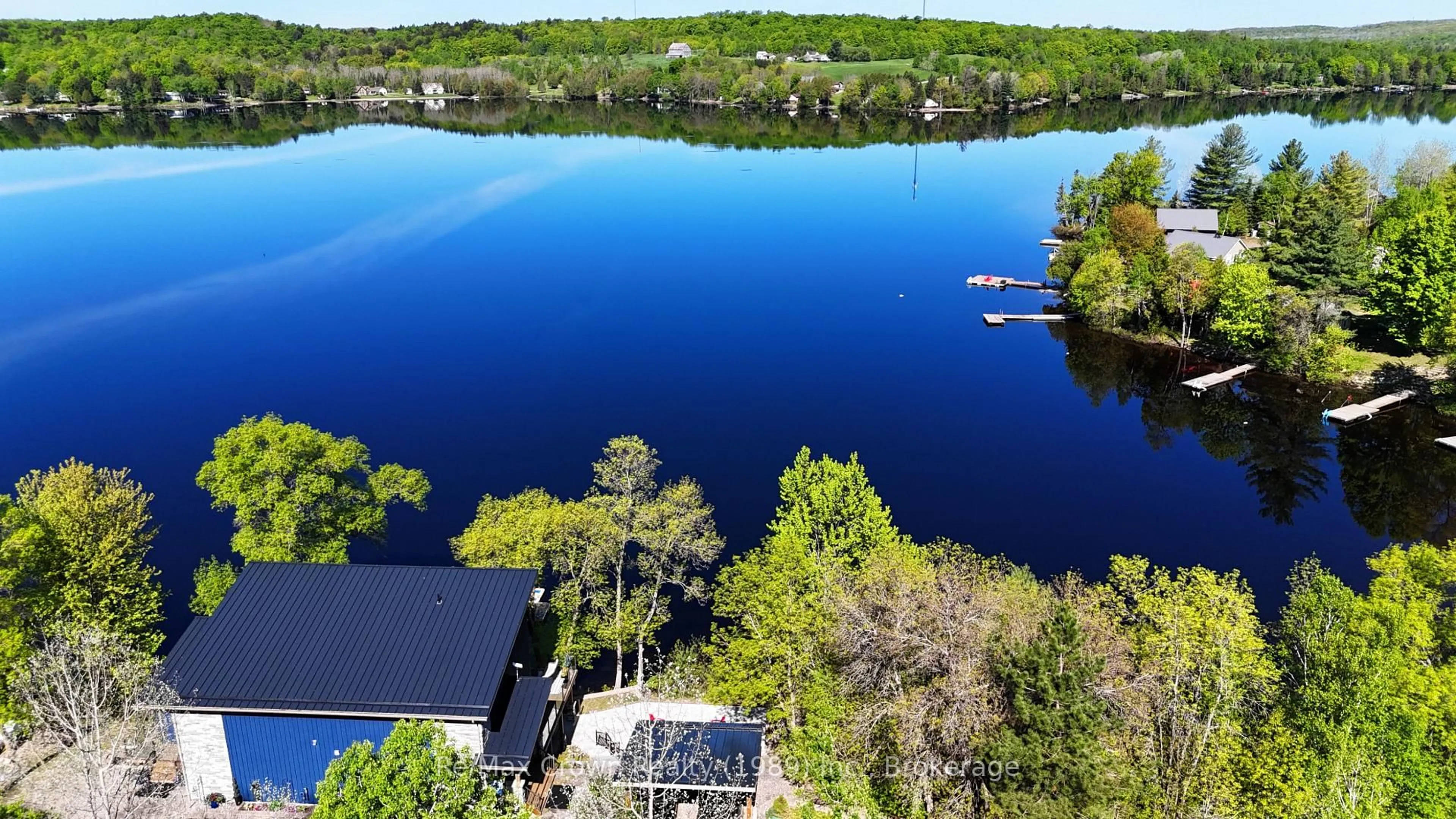 A pic from outside/outdoor area/front of a property/back of a property/a pic from drone, water/lake/river/ocean view for 7313 Highway 534, Parry Sound Remote Area Ontario P0H 2R0