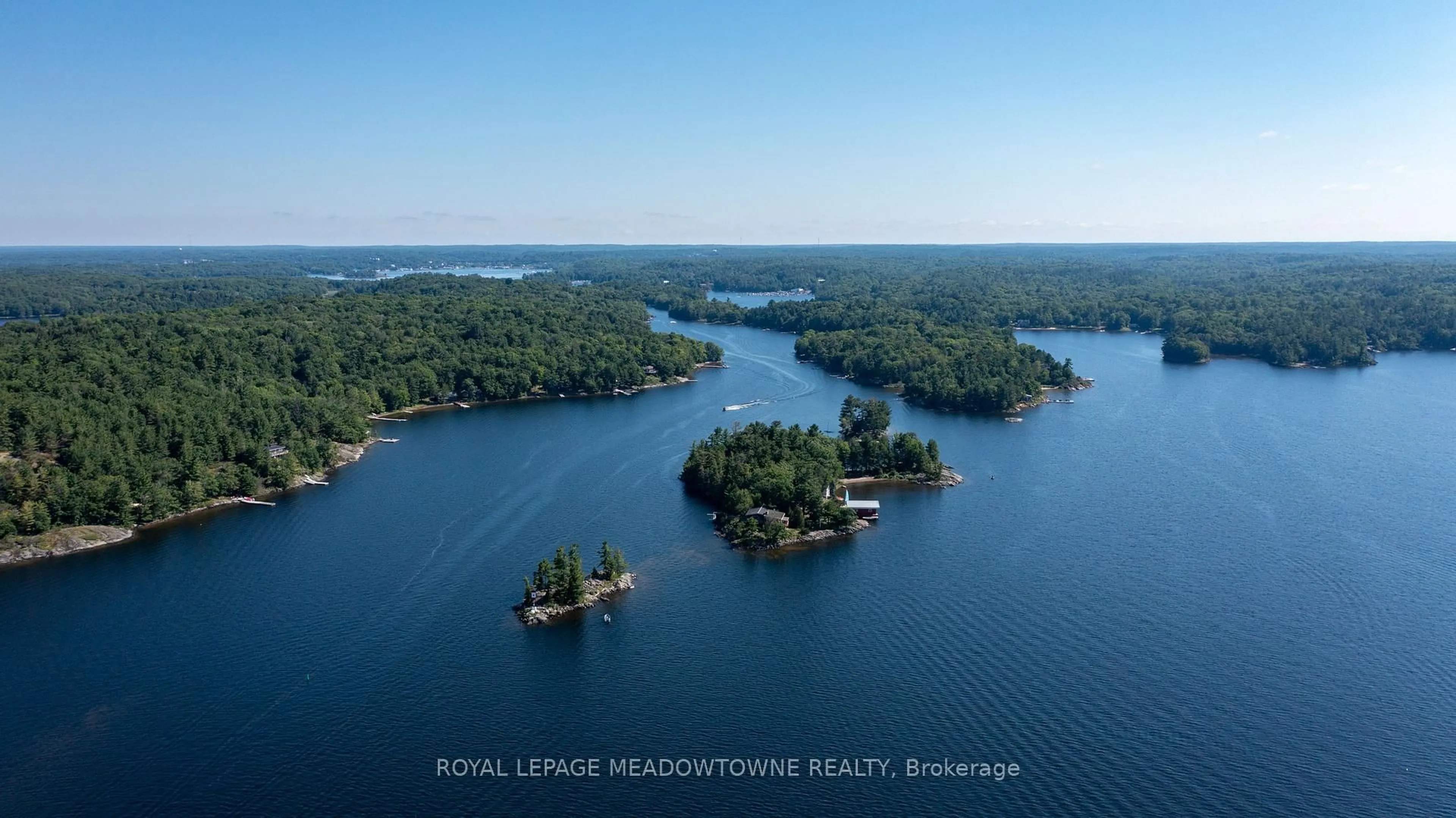 A pic from outside/outdoor area/front of a property/back of a property/a pic from drone, water/lake/river/ocean view for 1 B721 Galt Island, The Archipelago Ontario P2A 2X4