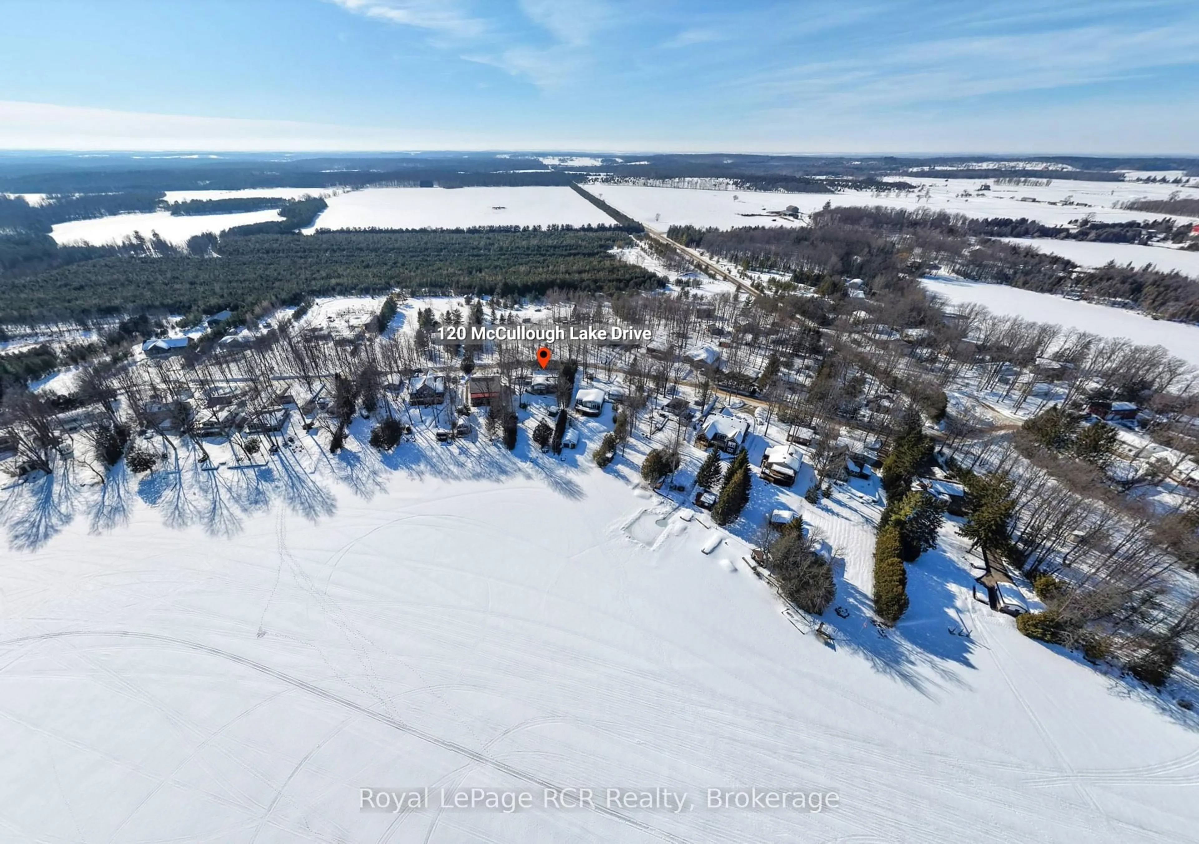 A pic from outside/outdoor area/front of a property/back of a property/a pic from drone, unknown for 120 McCullough Lake Dr, Chatsworth Ontario N0H 2V0