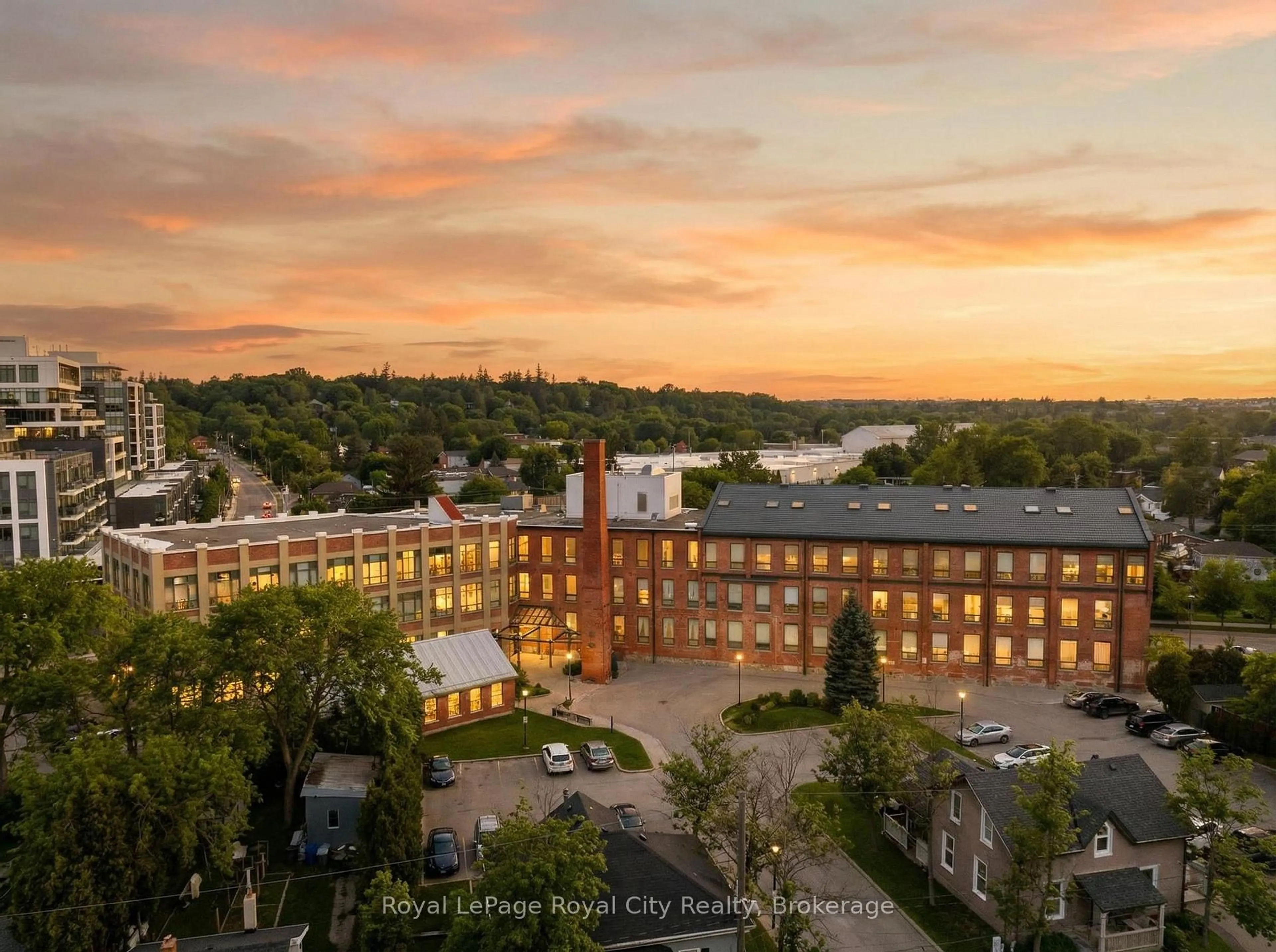 A pic from outside/outdoor area/front of a property/back of a property/a pic from drone, water/lake/river/ocean view for 26 Ontario St #108, Guelph Ontario N1E 7K1