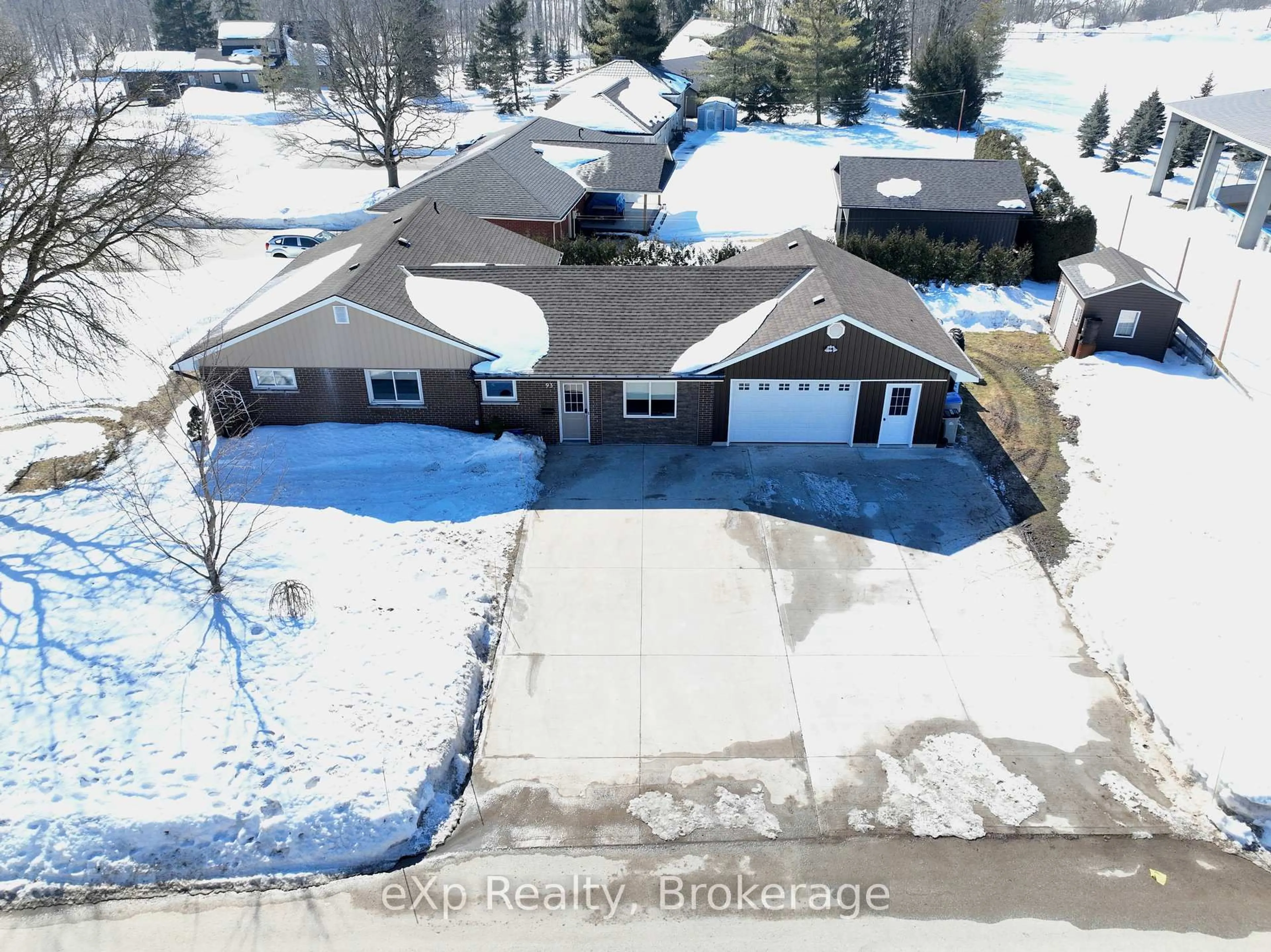 A pic from outside/outdoor area/front of a property/back of a property/a pic from drone, street for 93 Elma Centre St, North Perth Ontario N0G 1B0