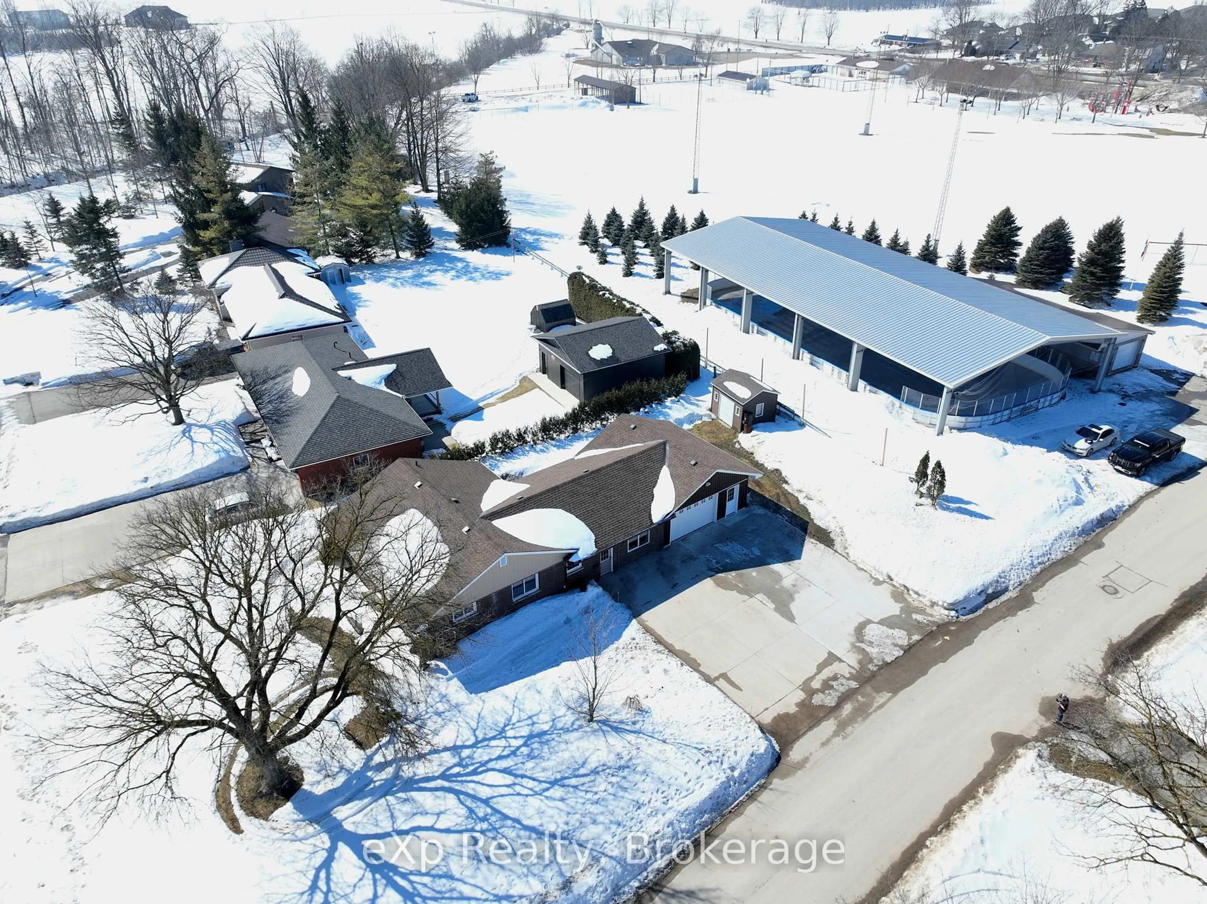 A pic from outside/outdoor area/front of a property/back of a property/a pic from drone, street for 93 Elma Centre St, North Perth Ontario N0G 1B0