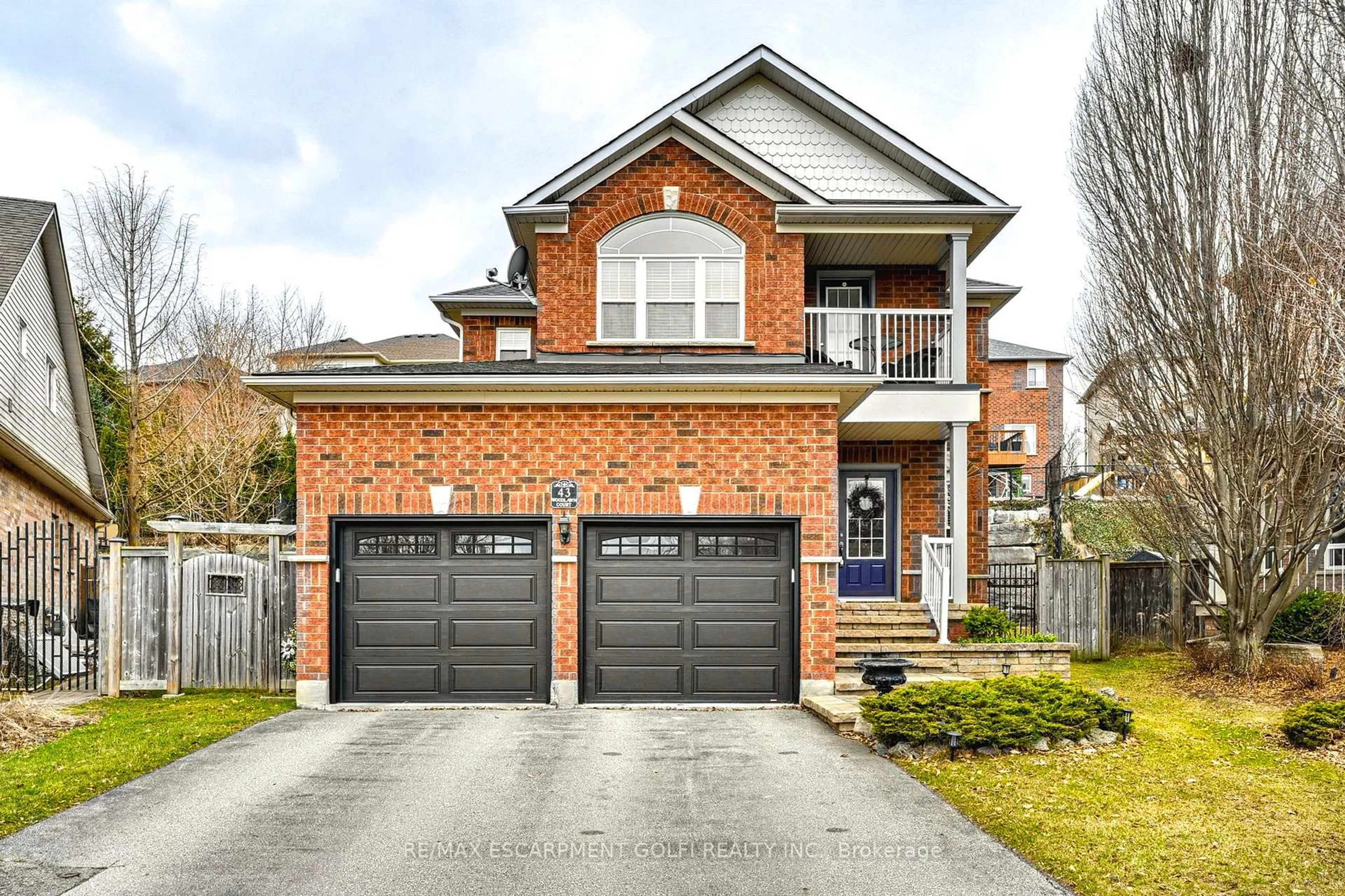 Home with brick exterior material, street for 43 Woodlawn Crt, Hamilton Ontario L9H 7S2