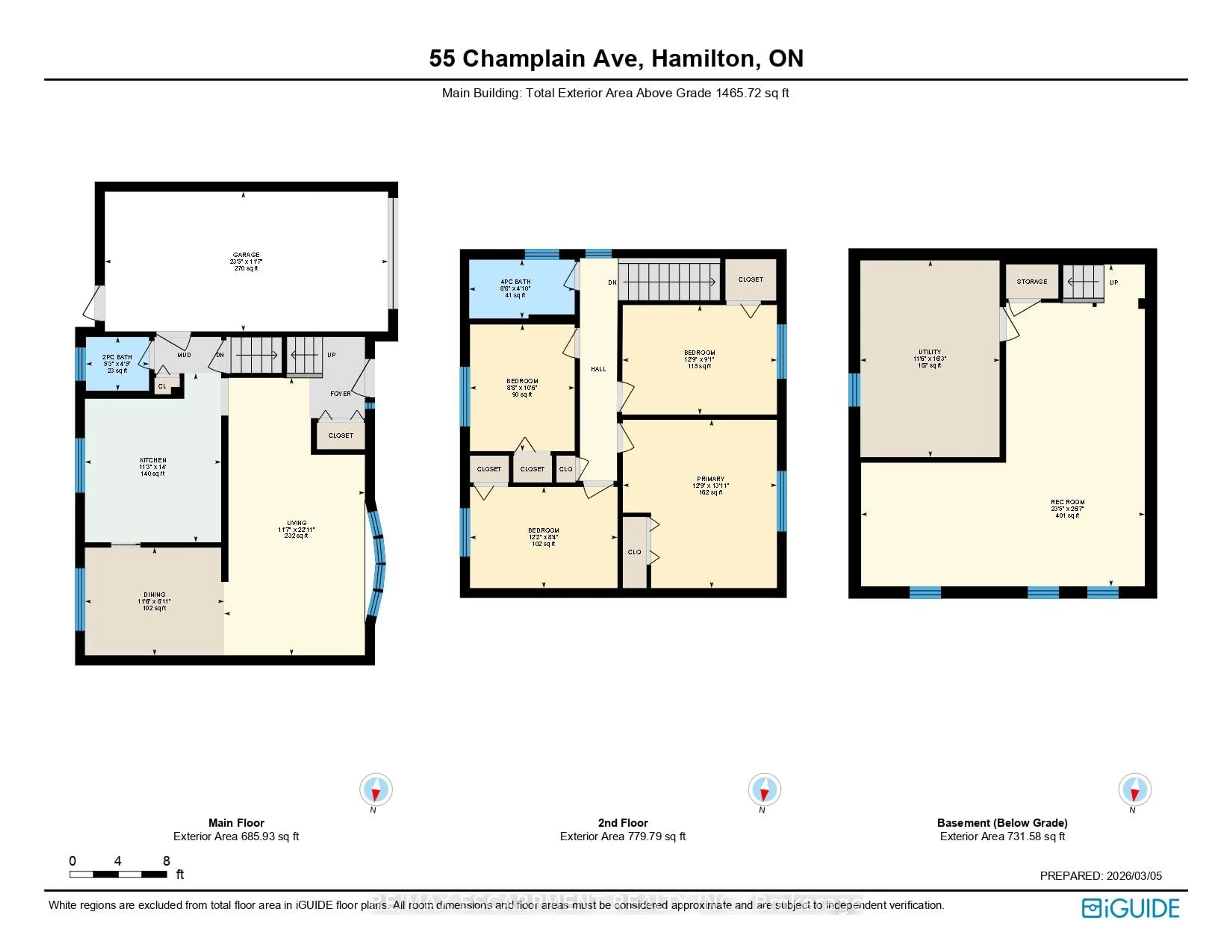 Floor plan for 55 Champlain Ave, Hamilton Ontario L8G 2H5