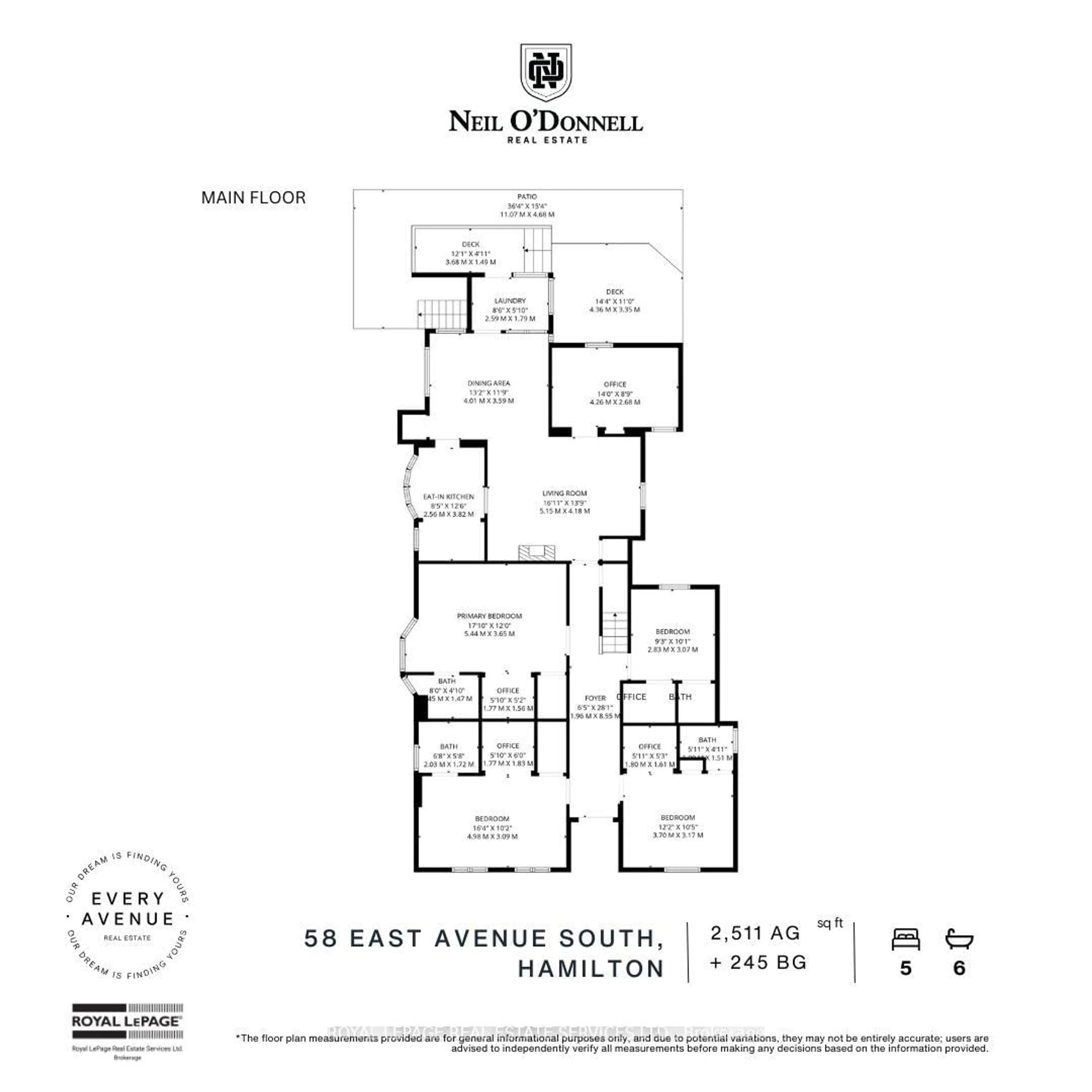 Floor plan for 58 East Ave, Hamilton Ontario L8N 2T4