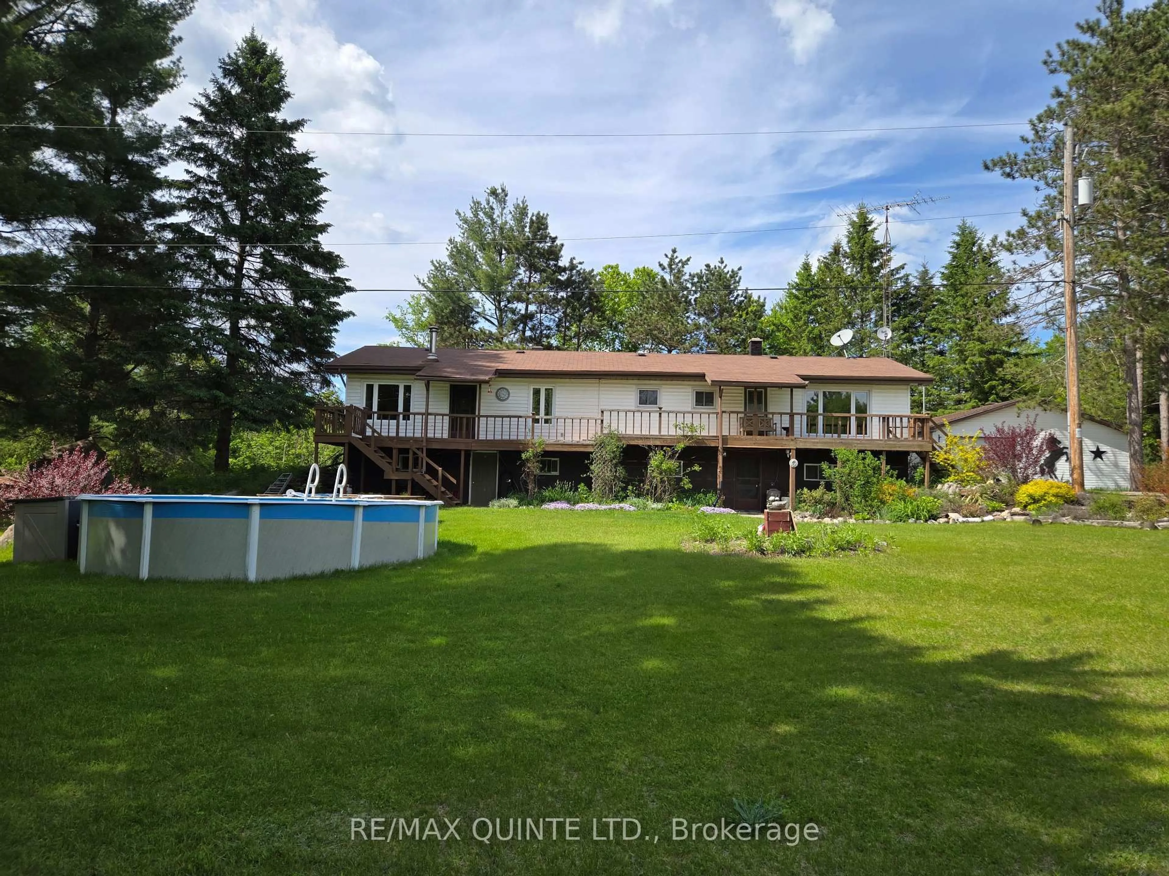A pic from outside/outdoor area/front of a property/back of a property/a pic from drone, water/lake/river/ocean view for 690 Potter Settlement Rd, Tweed Ontario K0K 3J0