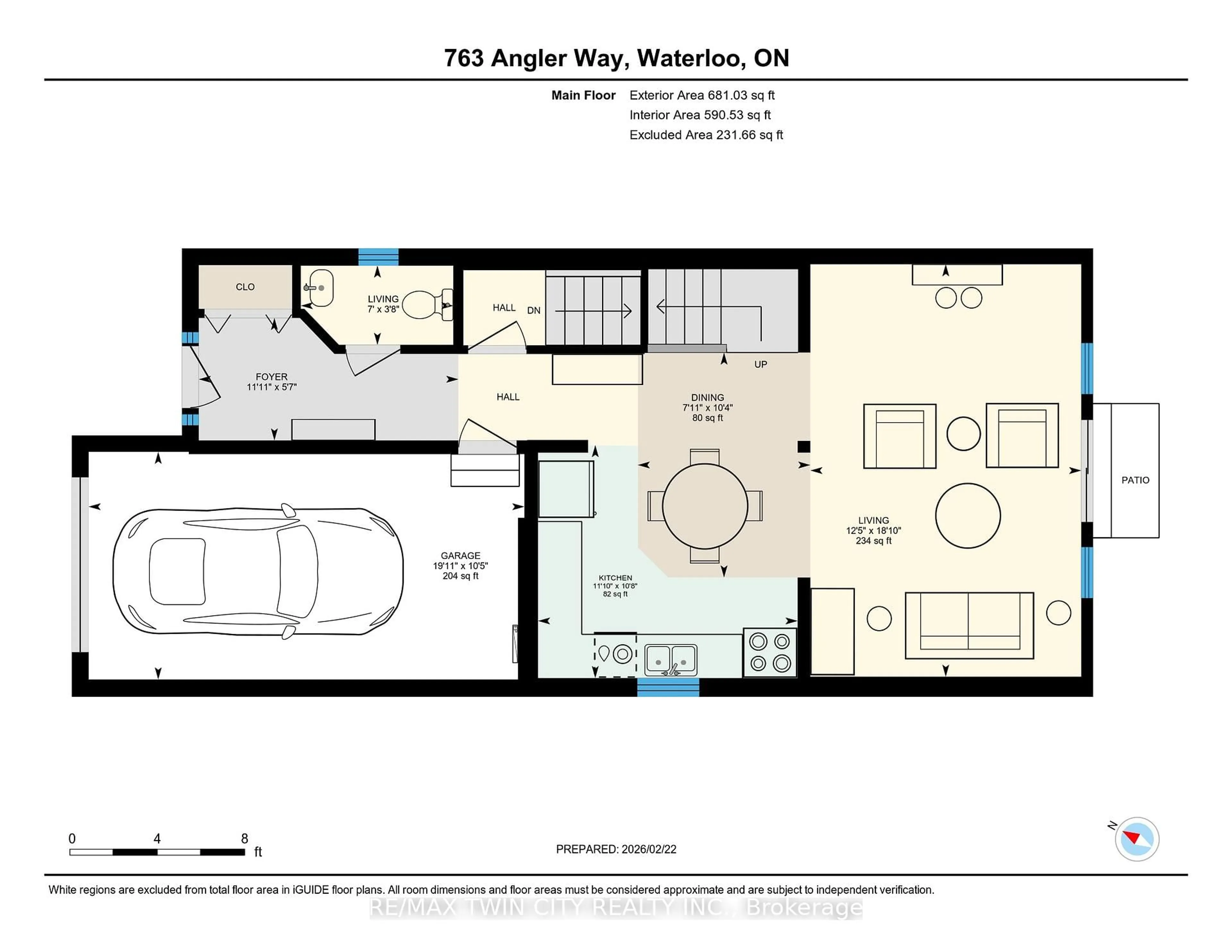 Floor plan for 763 Angler Way, Waterloo Ontario N2K 4L7