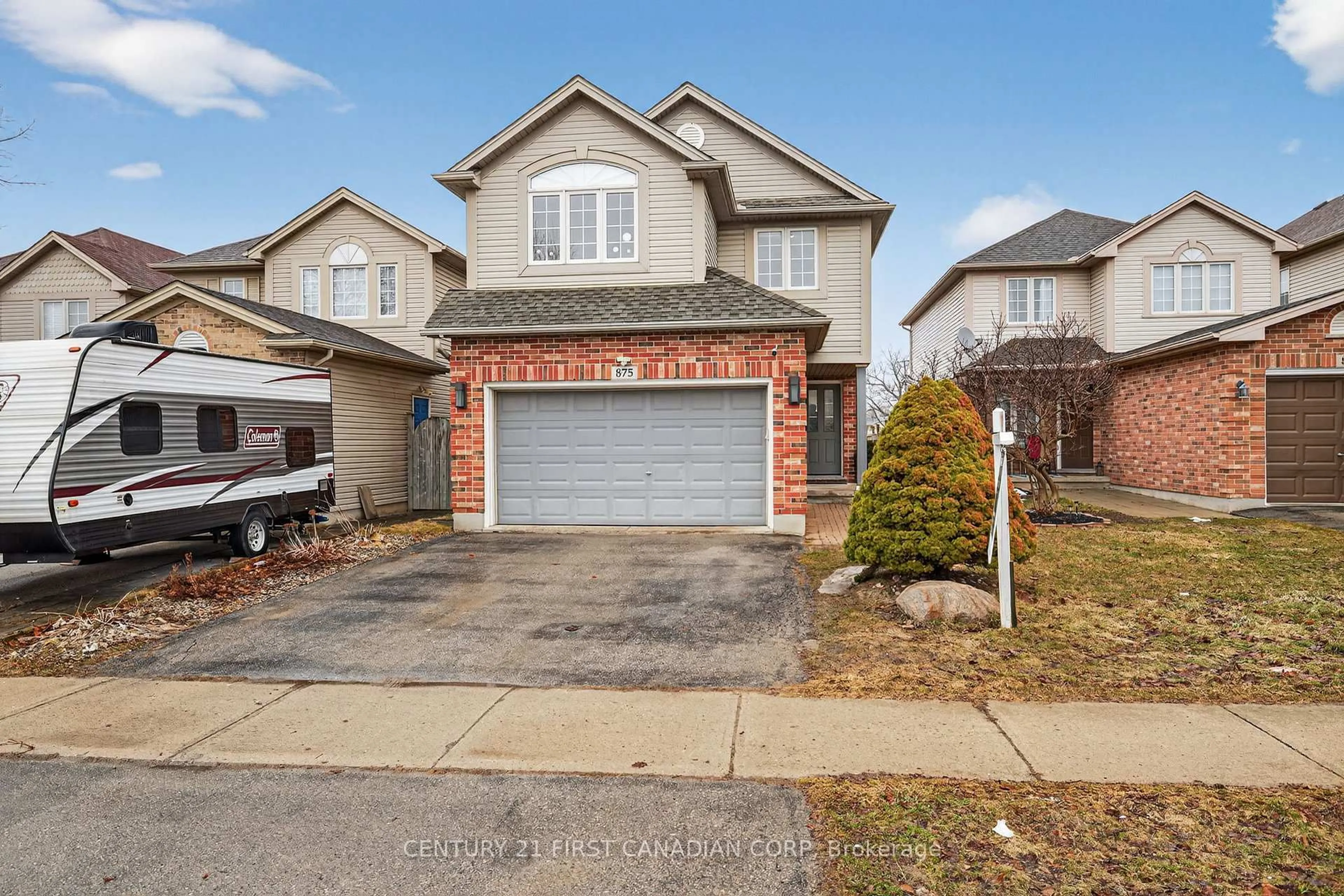 Home with brick exterior material, street for 875 Homeview Crt, London South Ontario N6C 6C1