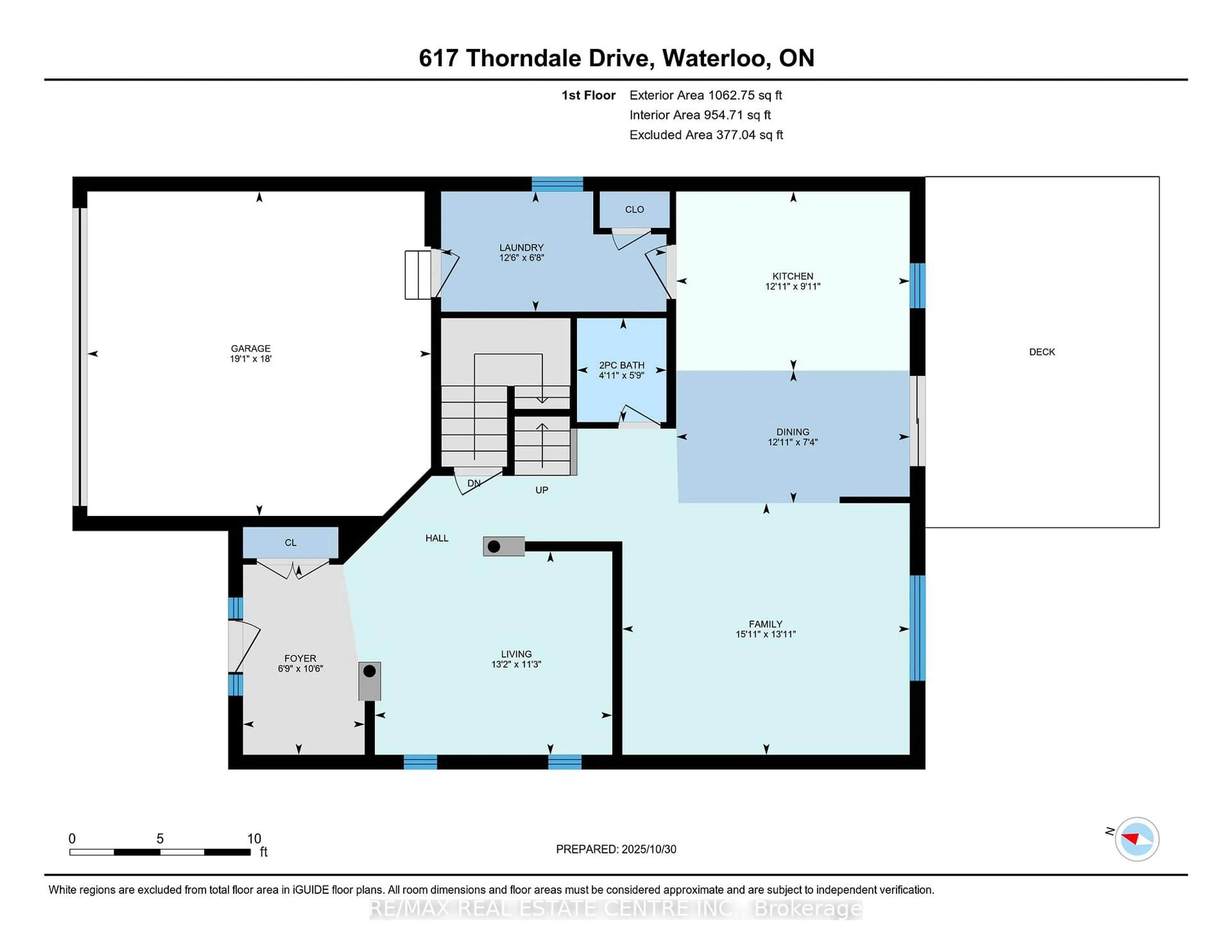 Floor plan for 617 Thorndale Dr, Waterloo Ontario N2T 0A9