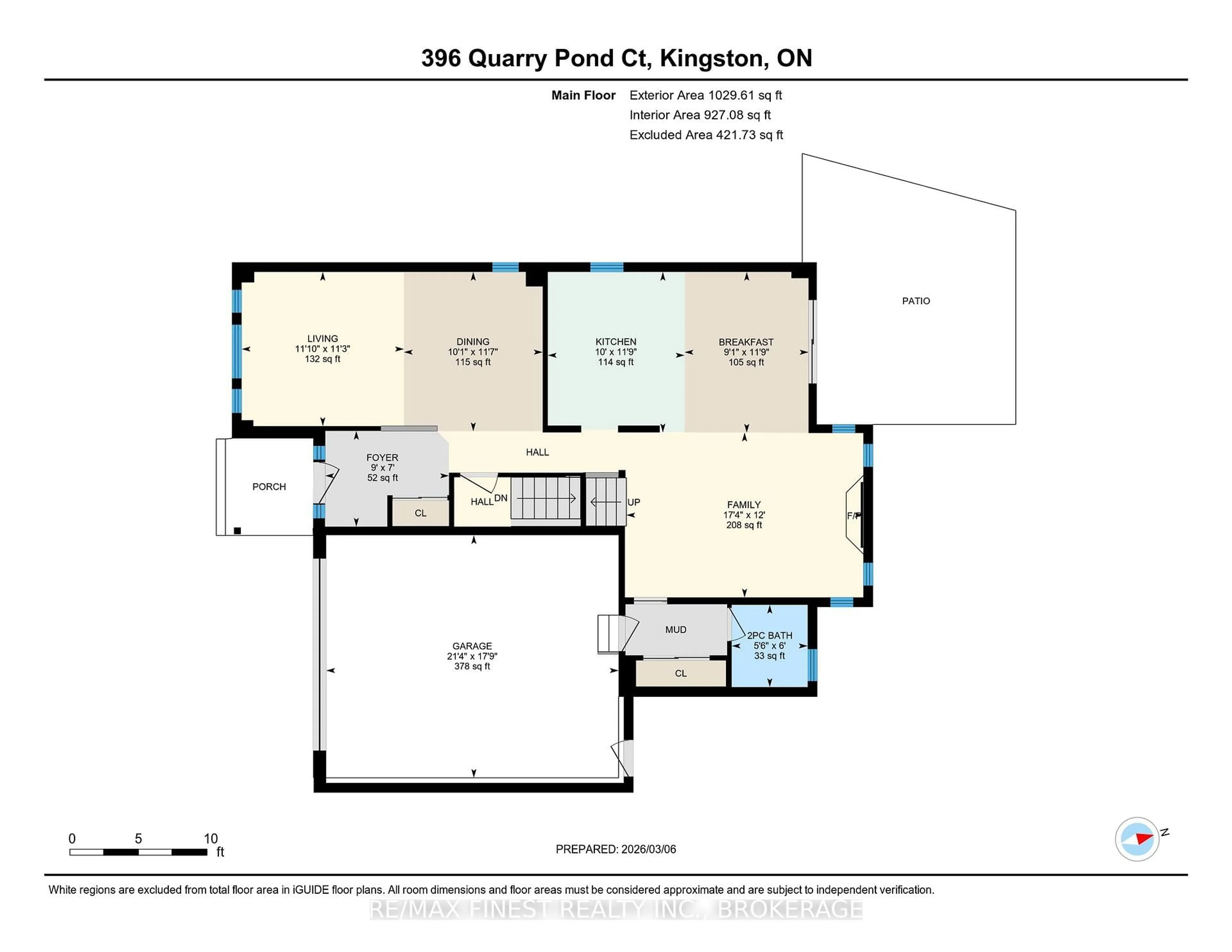 Floor plan for 396 Quarry Pond Crt, Kingston Ontario K7K 7L3