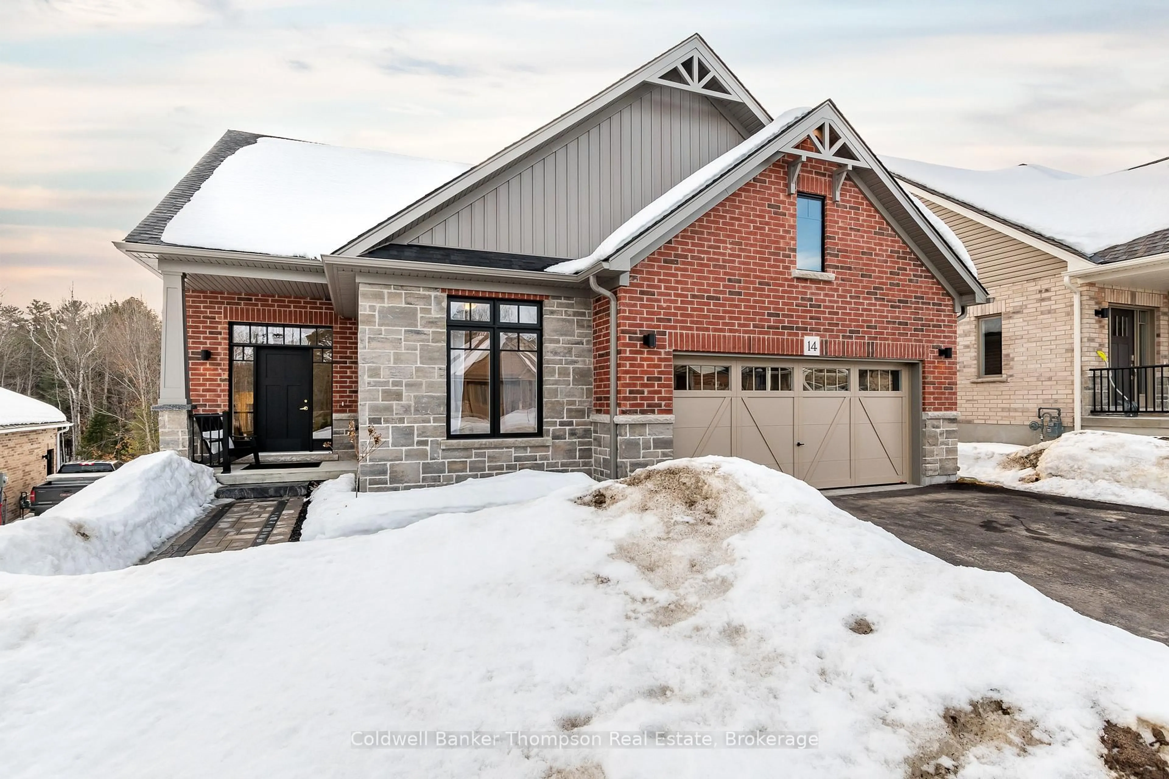 Home with brick exterior material, street for 14 Eaglecrest Ave, Huntsville Ontario P1H 0G5