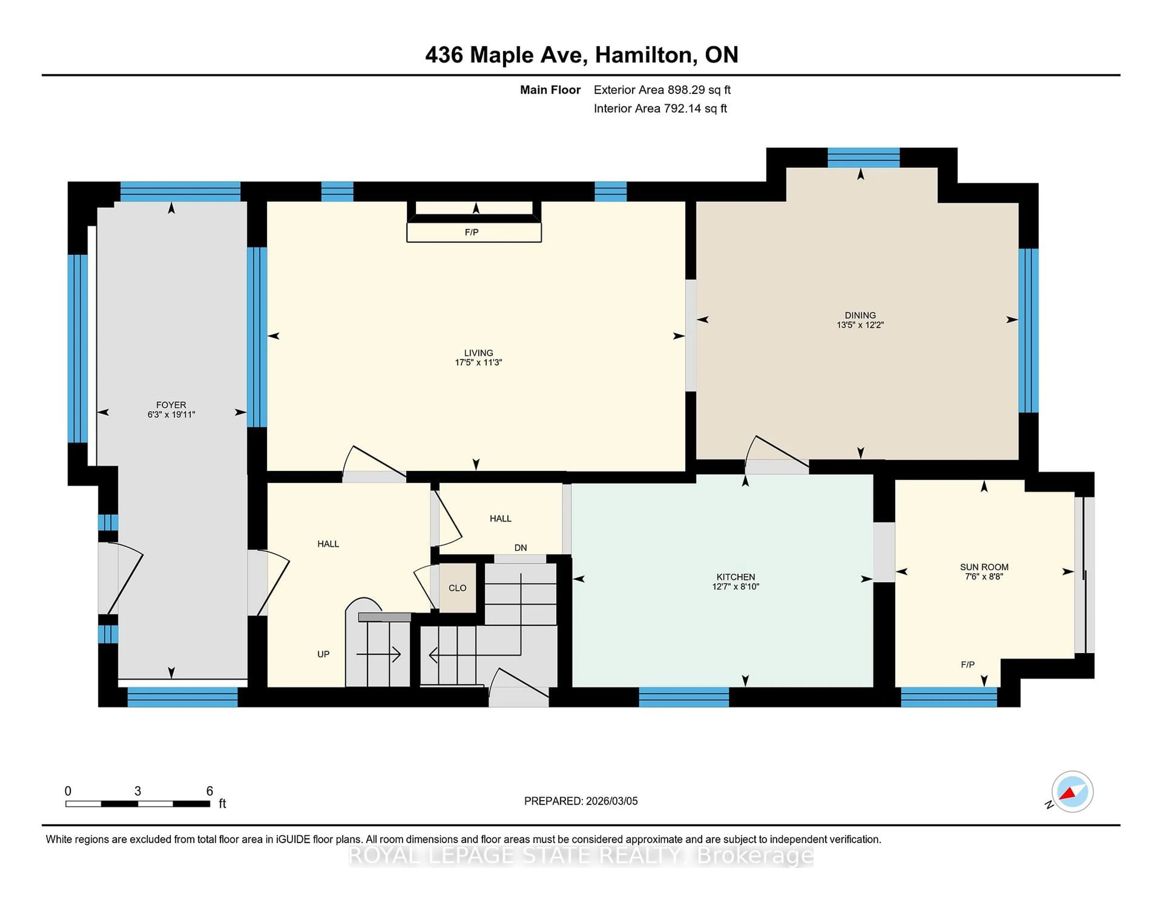 Floor plan for 436 Maple Ave, Hamilton Ontario L8M 2C5