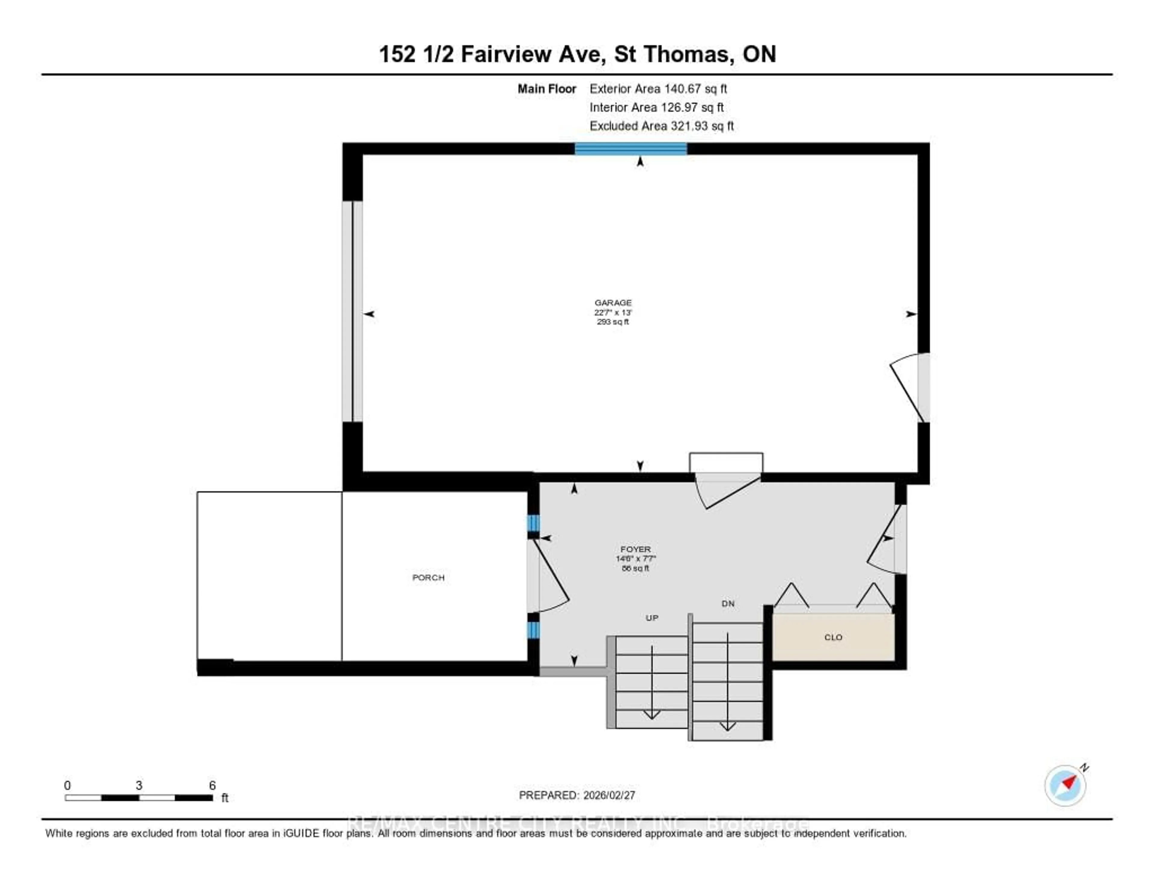 Floor plan for 152 1/2 FAIRVIEW Ave, St. Thomas Ontario N5R 4X9
