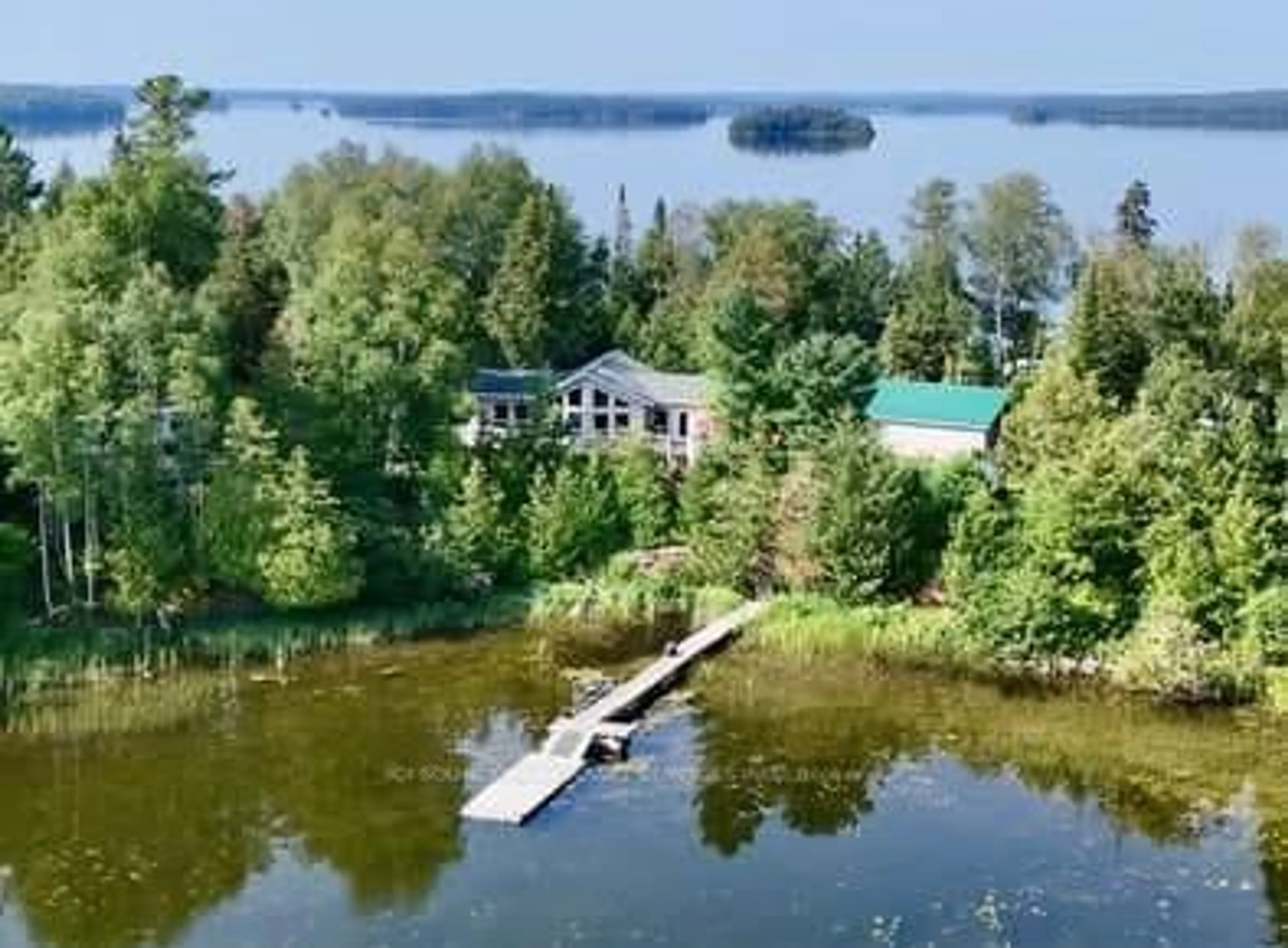 A pic from outside/outdoor area/front of a property/back of a property/a pic from drone, water/lake/river/ocean view for 291 Bernier Beach Blvd, Sioux Lookout Ontario P0V 1X0