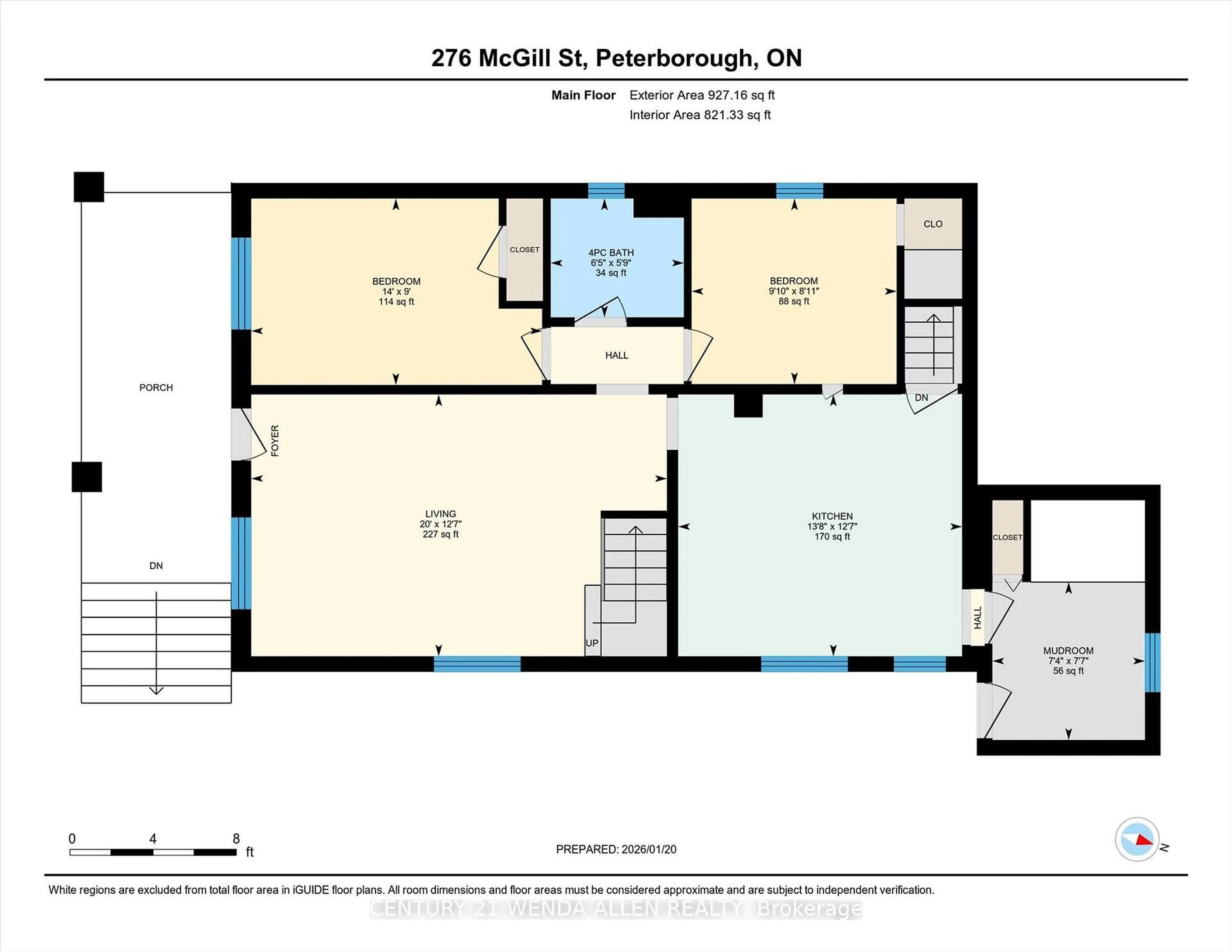Floor plan for 276 Mcgill St, Peterborough Ontario K9J 1W5