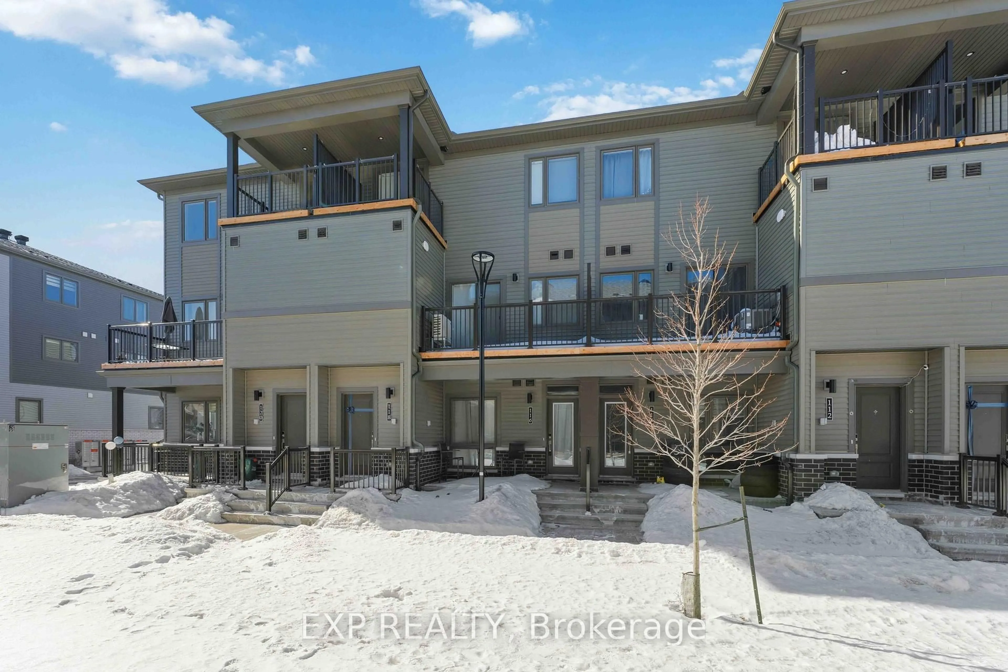 A pic from outside/outdoor area/front of a property/back of a property/a pic from drone, water/lake/river/ocean view for 116 Parnian Private, Ottawa Ontario K2J 4H7