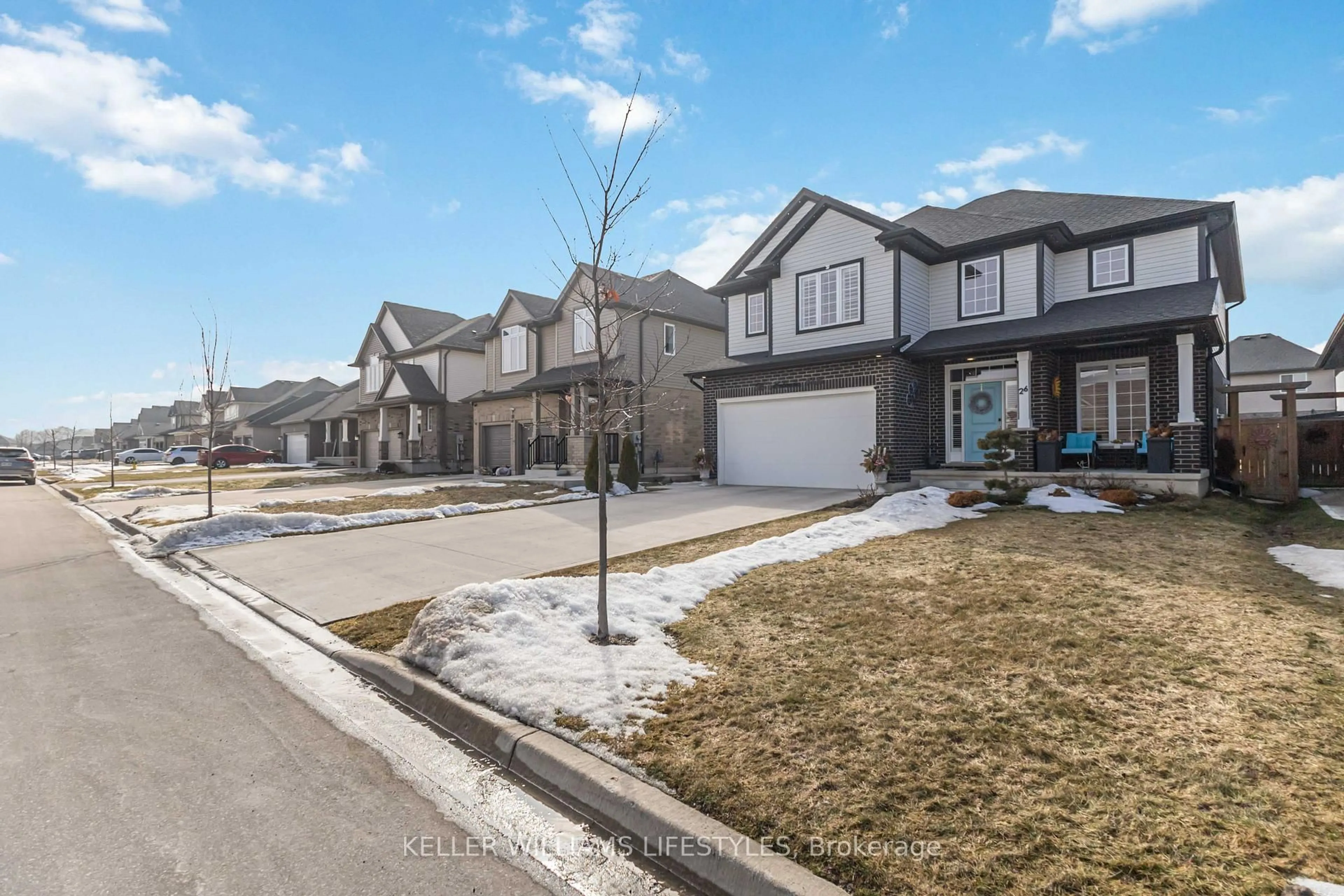 A pic from outside/outdoor area/front of a property/back of a property/a pic from drone, street for 26 Ambrosia Path, St. Thomas Ontario N5R 0J8