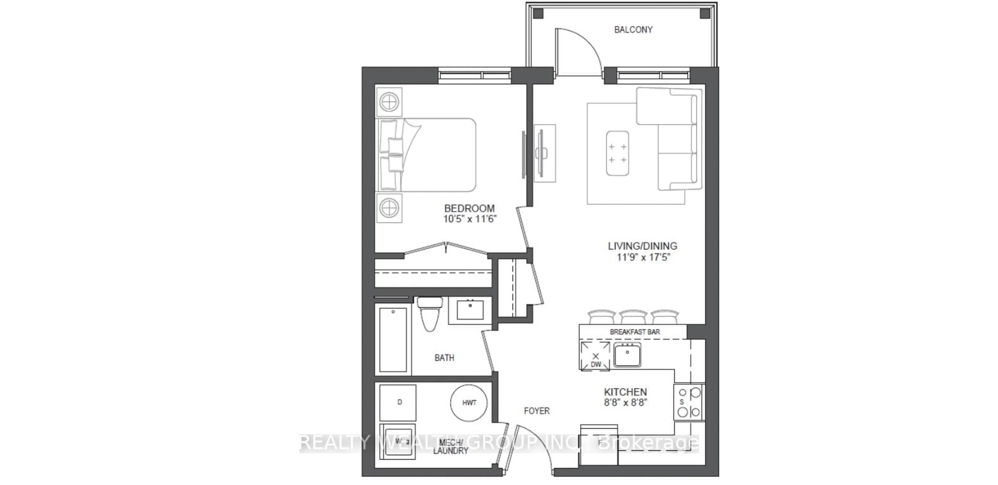 Floor plan for 1201 Lackner Pl #308, Kitchener Ontario N2A 0L4