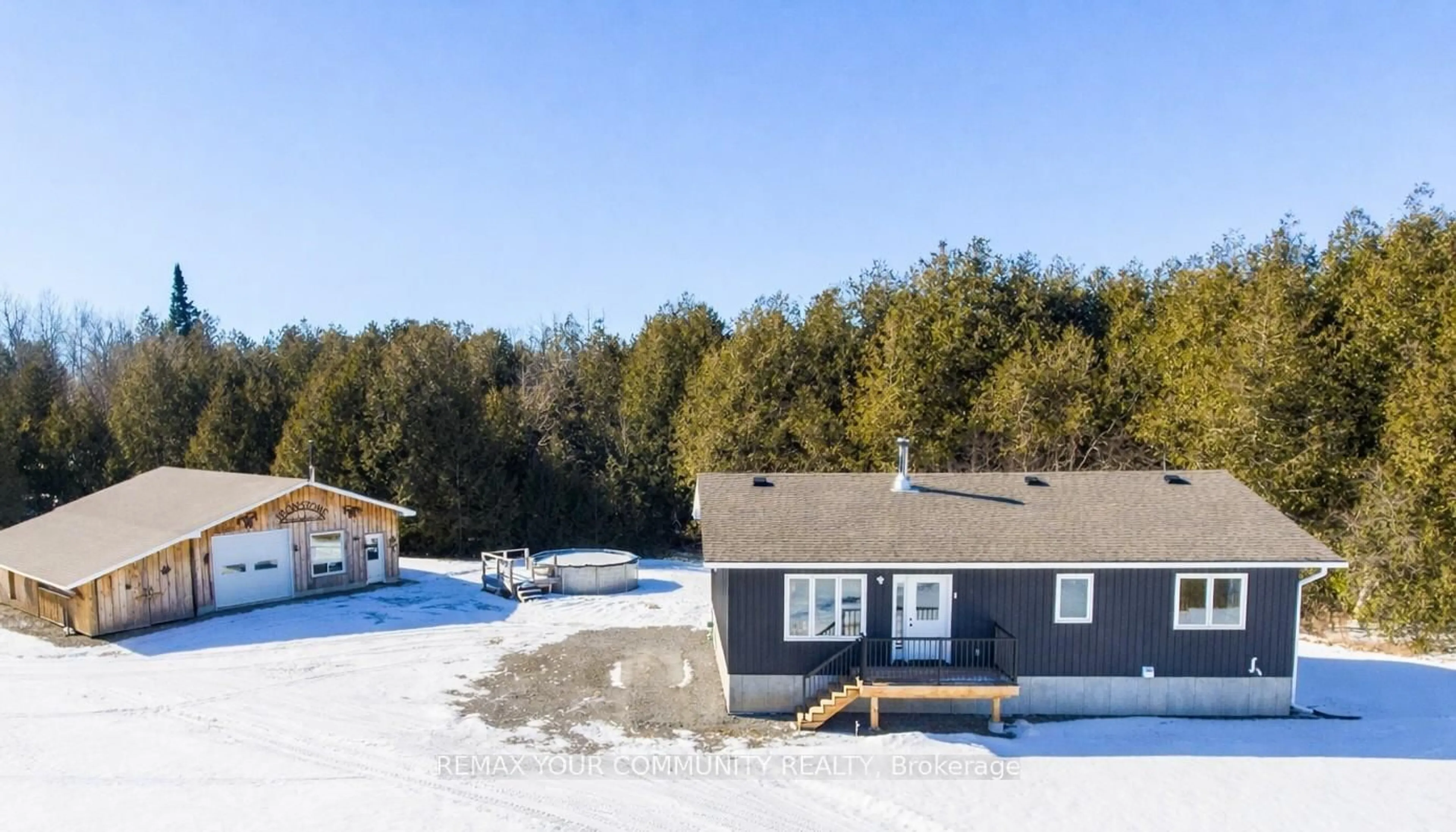 A pic from outside/outdoor area/front of a property/back of a property/a pic from drone, unknown for 2236 HIGHWAY 36, Kawartha Lakes Ontario K0M 1L0