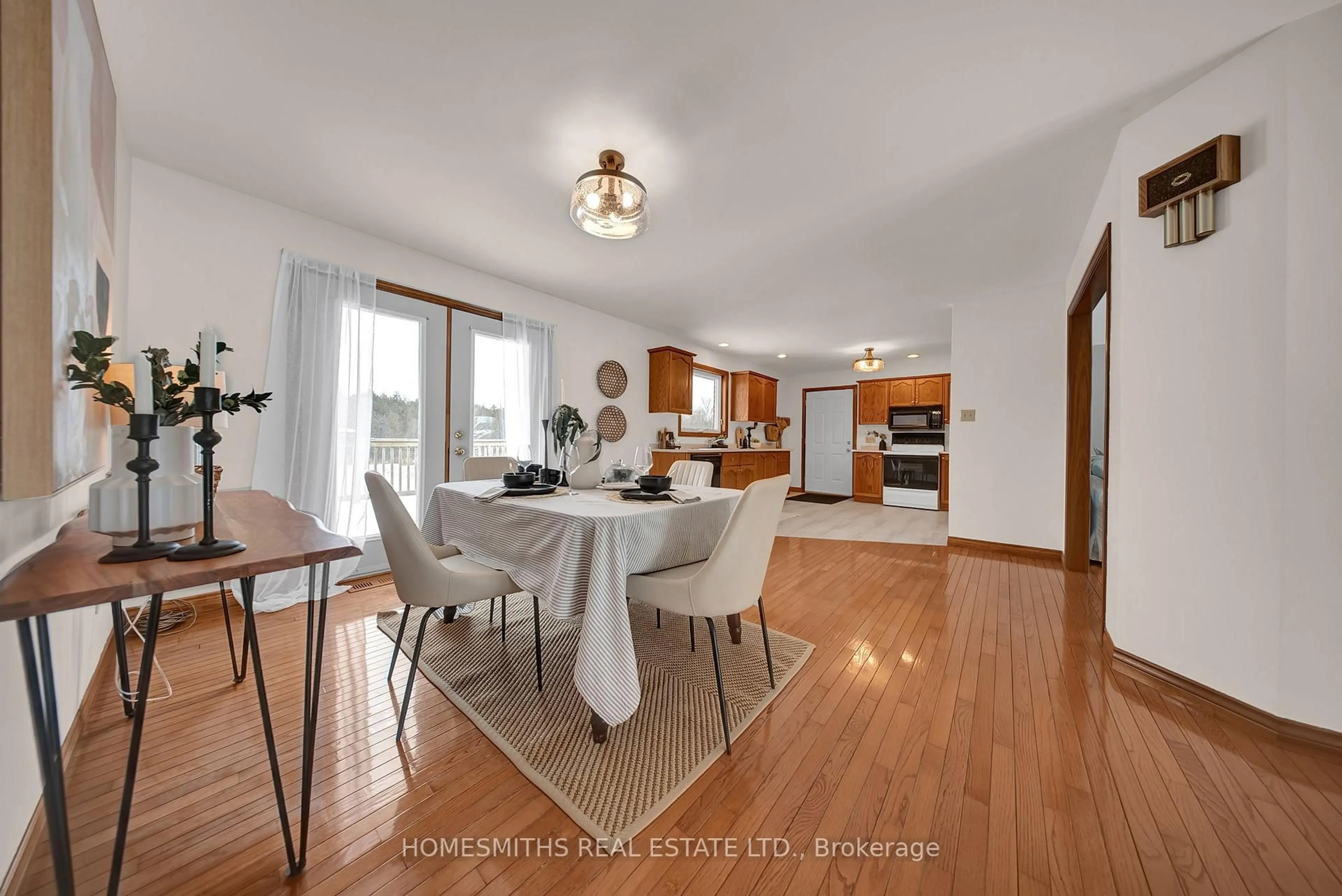 Open concept kitchen, wood/laminate floor for 145 Fingerboard Rd, Kawartha Lakes Ontario K0M 2C0