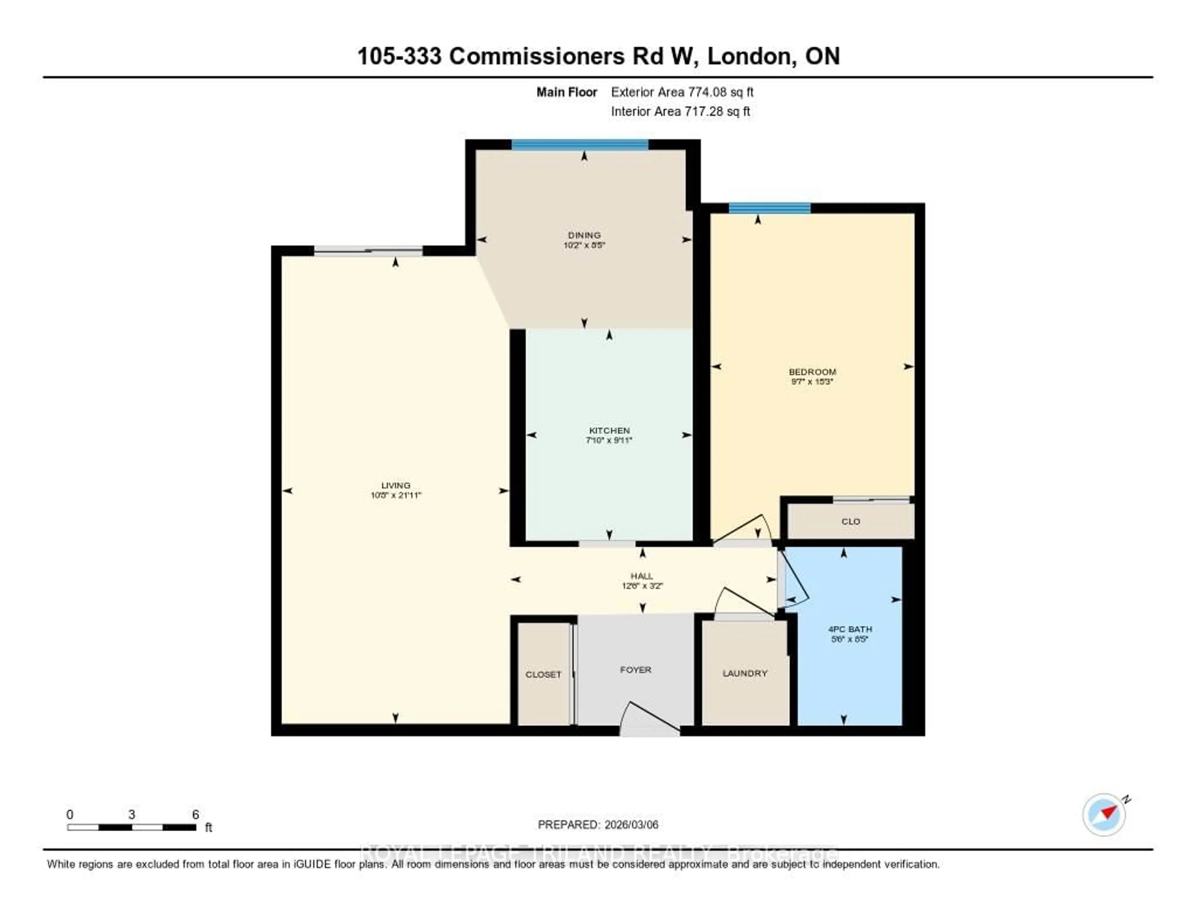 Floor plan for 333 COMMISSIONERS Rd #105, London South Ontario N6J 4X7