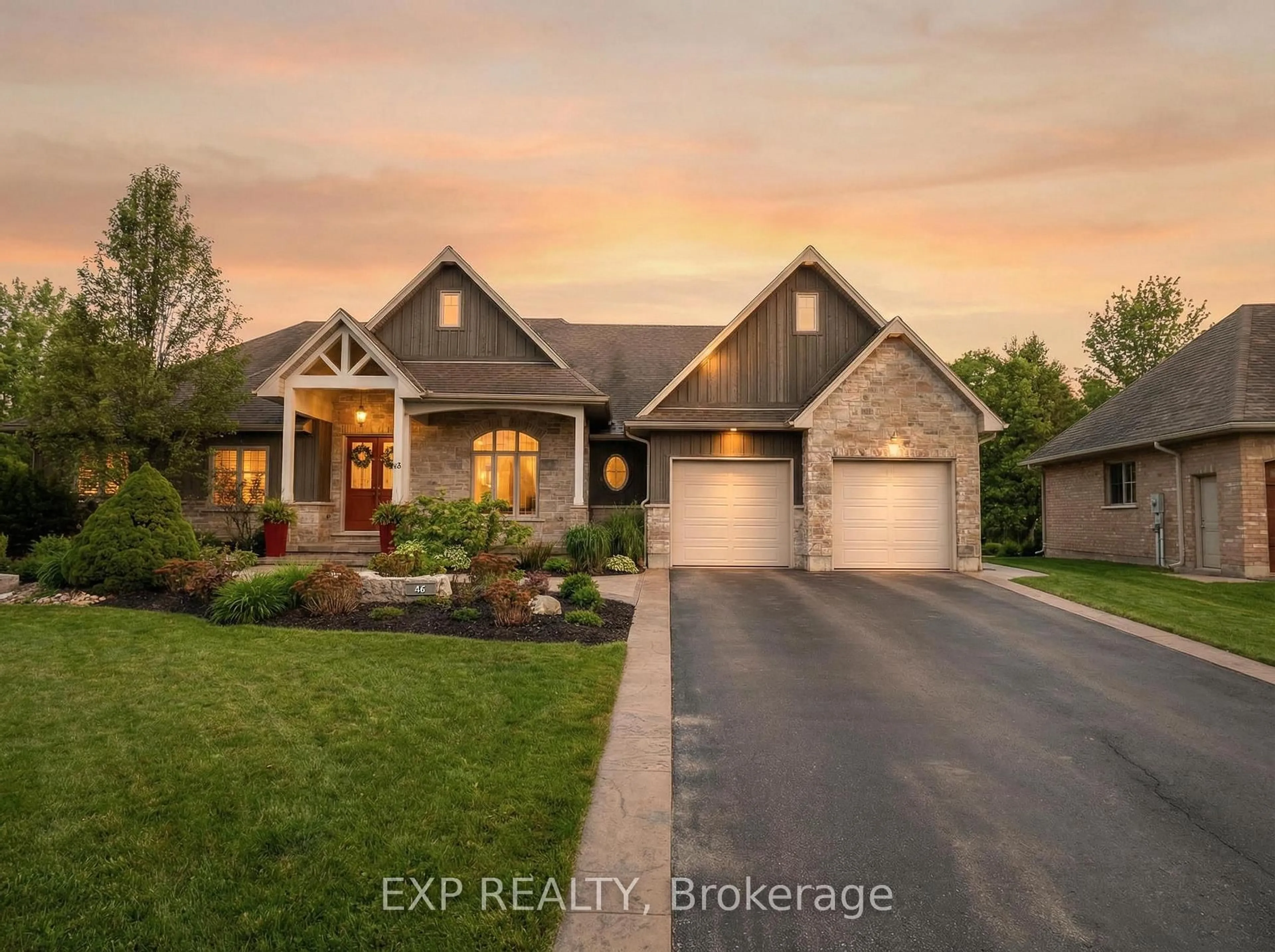 Home with brick exterior material, street for 46 Woodbine Dr, Brant Ontario N0E 1K0