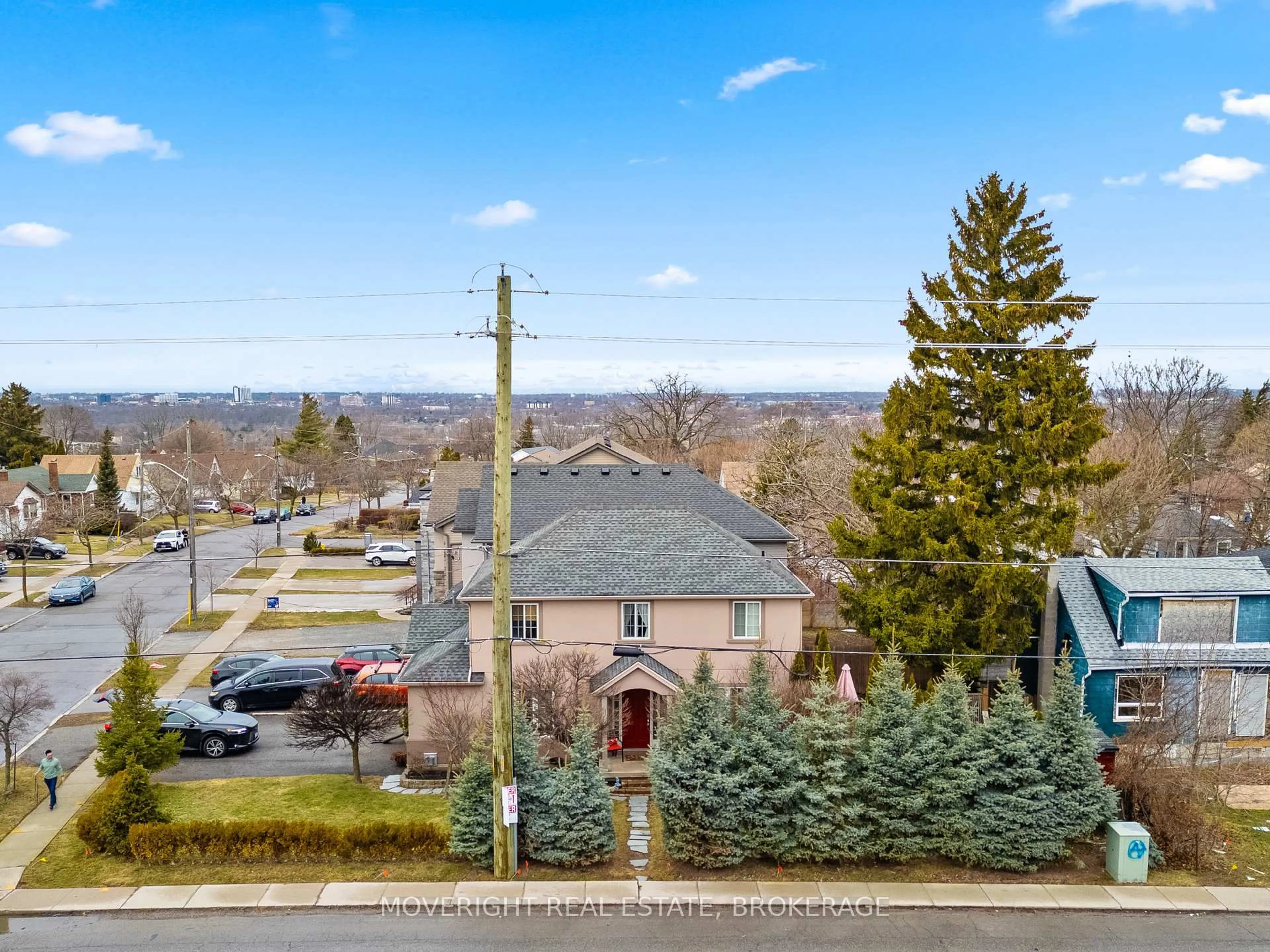 A pic from outside/outdoor area/front of a property/back of a property/a pic from drone, city buildings view from balcony for 2 Leeson St, St. Catharines Ontario L2V 2R3