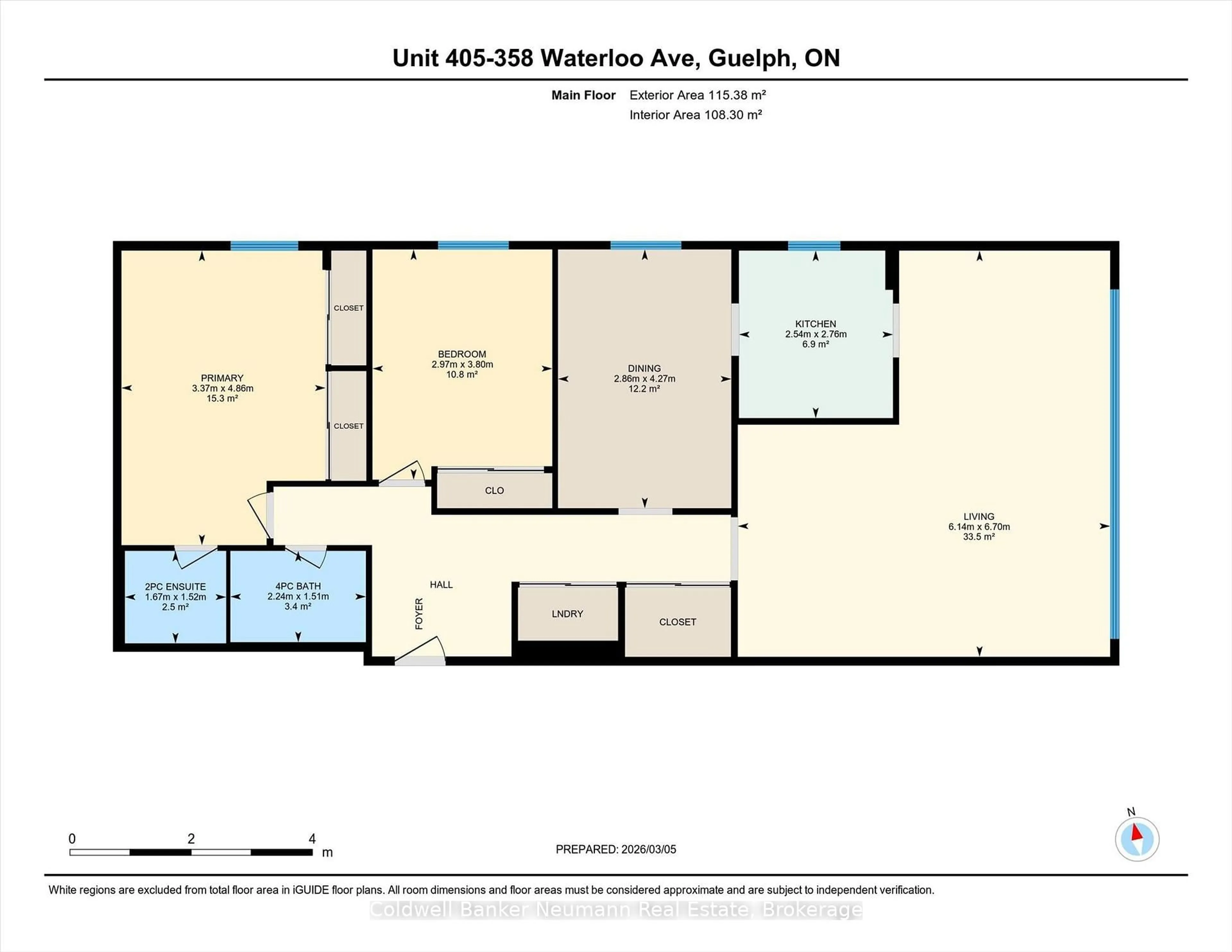 Floor plan for 358 Waterloo Ave #405, Guelph Ontario N1H 7Y3
