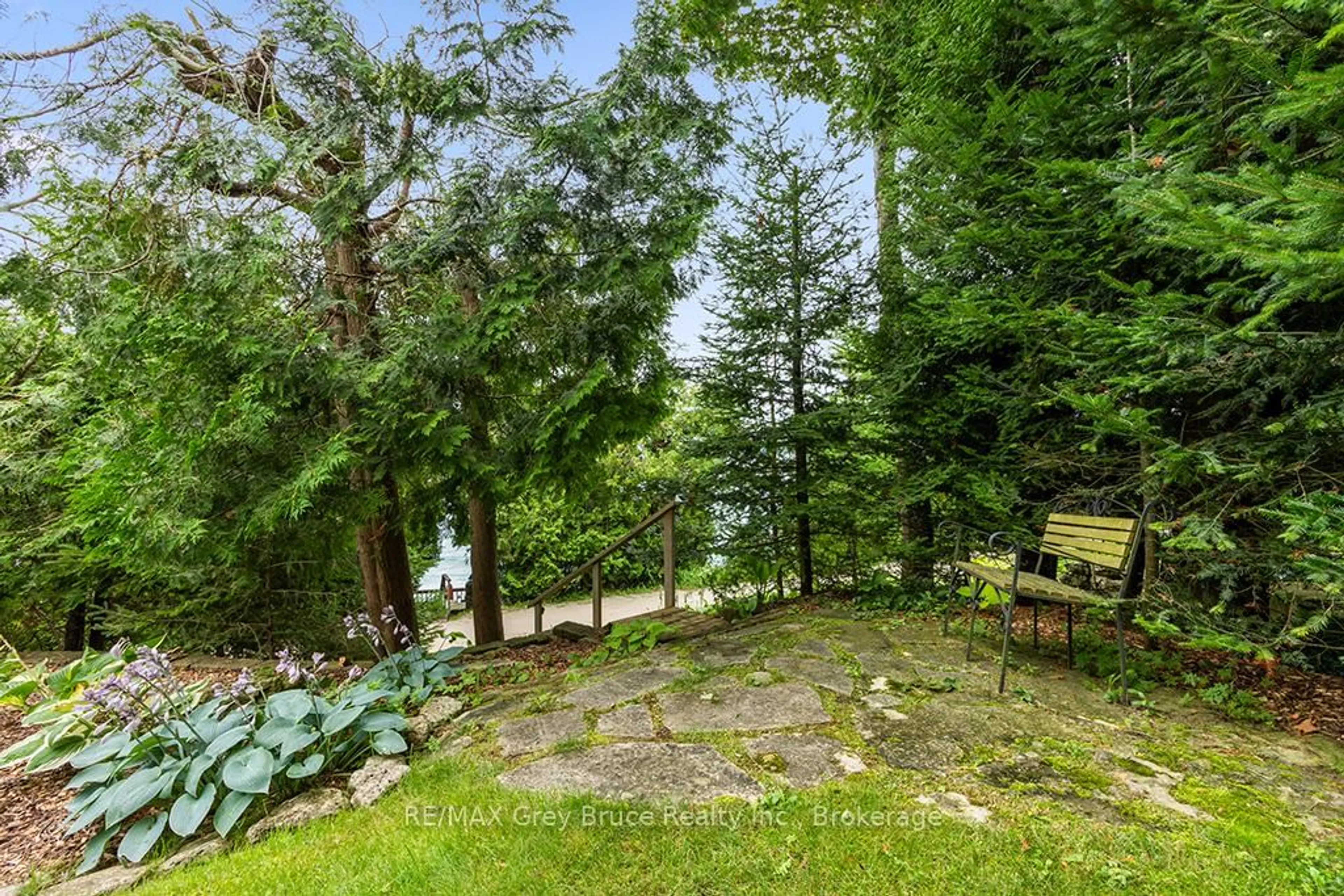 Patio, forest/trees view for 6 Chetwynd Lane, Northern Bruce Peninsula Ontario N0H 1W0