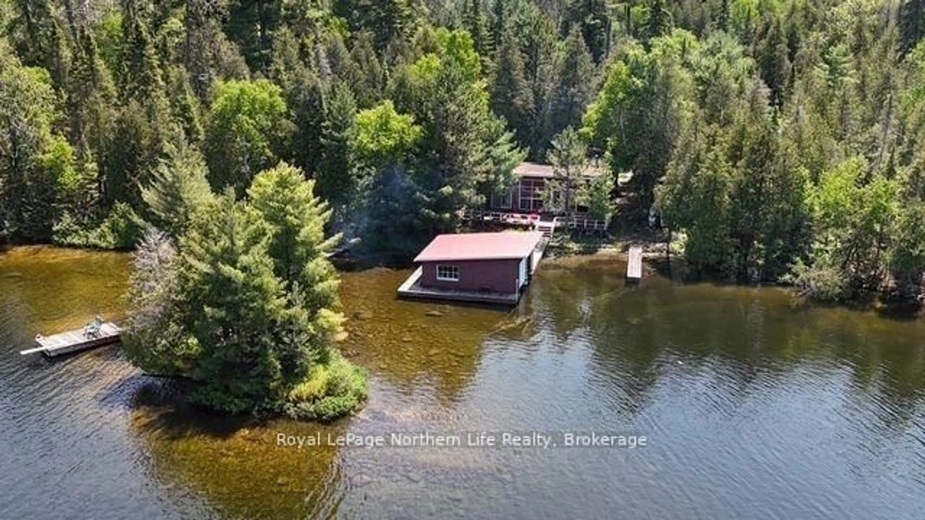 A pic from outside/outdoor area/front of a property/back of a property/a pic from drone, water/lake/river/ocean view for 144 Lake Temagami Isl 25 Island, Temagami Ontario P0H 2H0