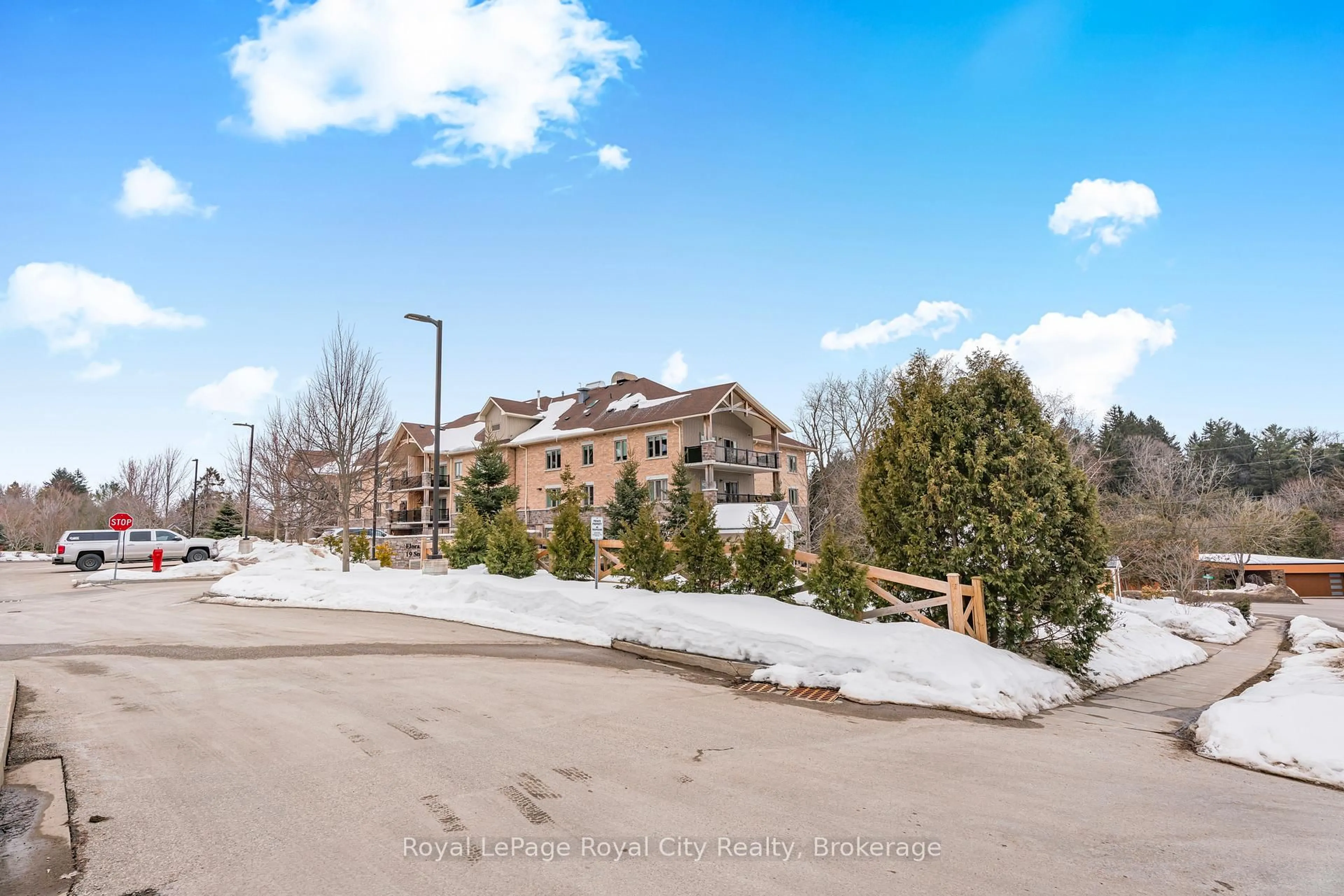 A pic from outside/outdoor area/front of a property/back of a property/a pic from drone, mountain view for 19 Stumpf St #106, Centre Wellington Ontario N0B 1S0