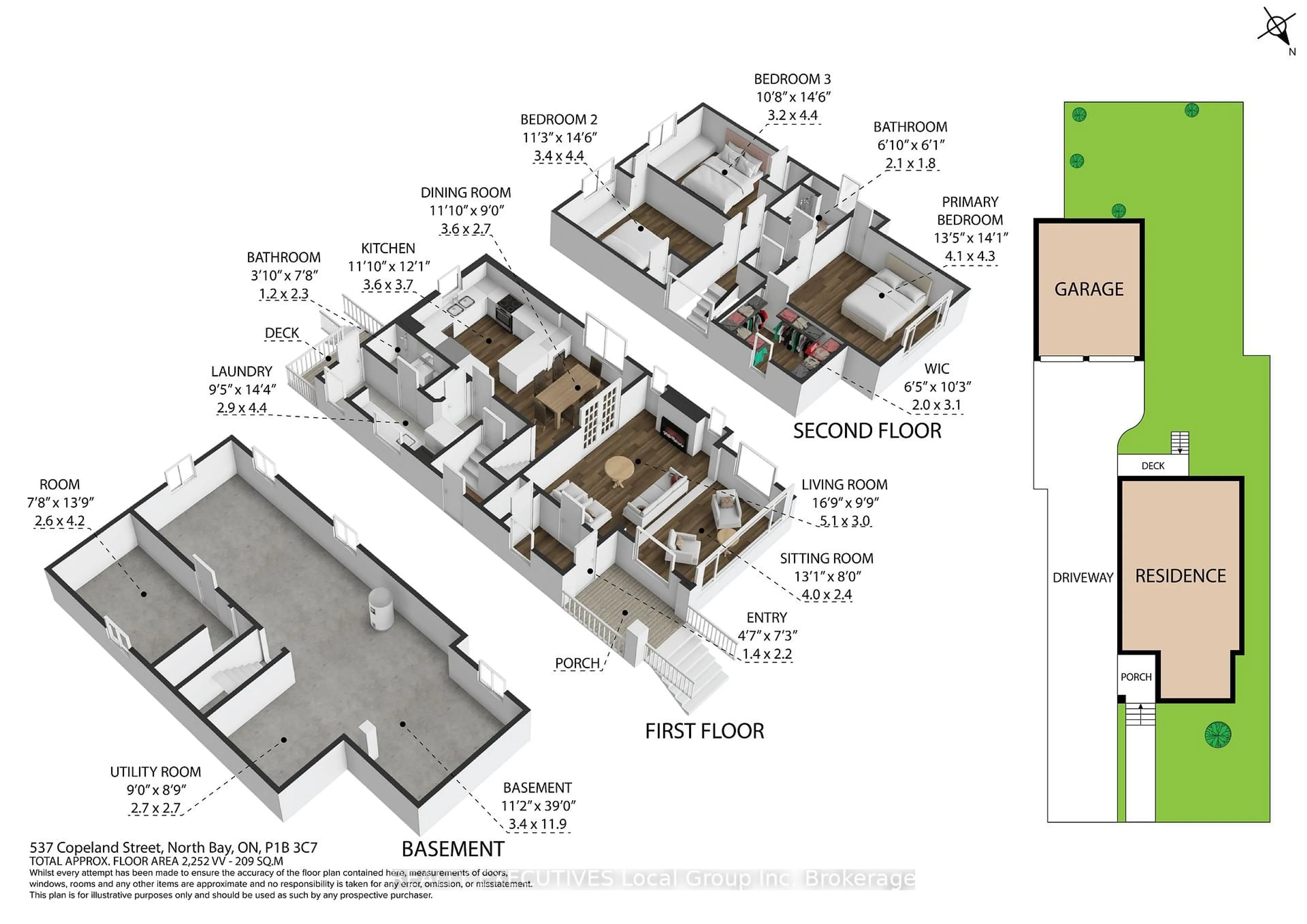 Floor plan for 537 COPELAND St, North Bay Ontario P1B 3C7