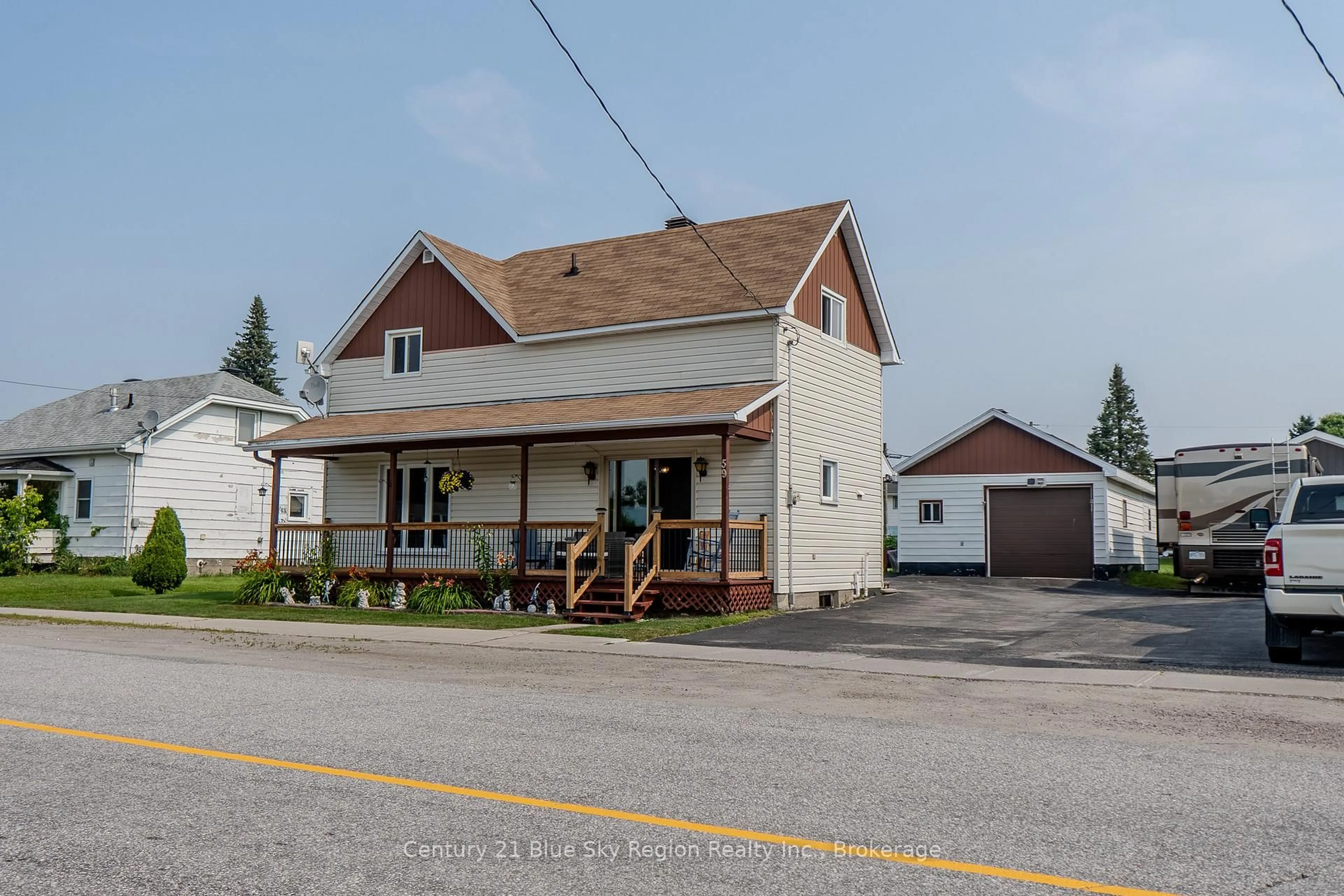 A pic from outside/outdoor area/front of a property/back of a property/a pic from drone, street for 59 Principale St, West Nipissing Ontario P0H 2M0