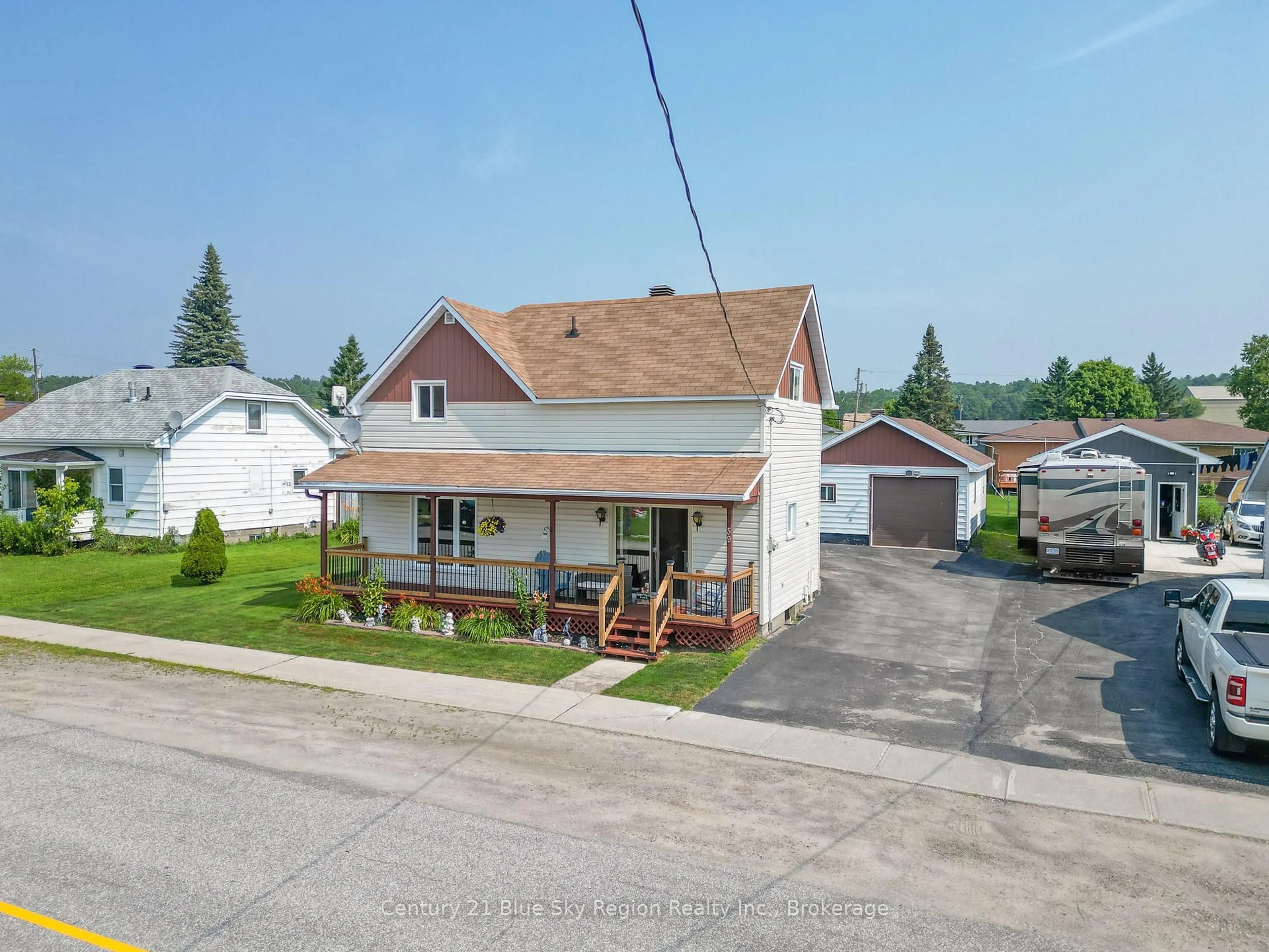 A pic from outside/outdoor area/front of a property/back of a property/a pic from drone, street for 59 Principale St, West Nipissing Ontario P0H 2M0
