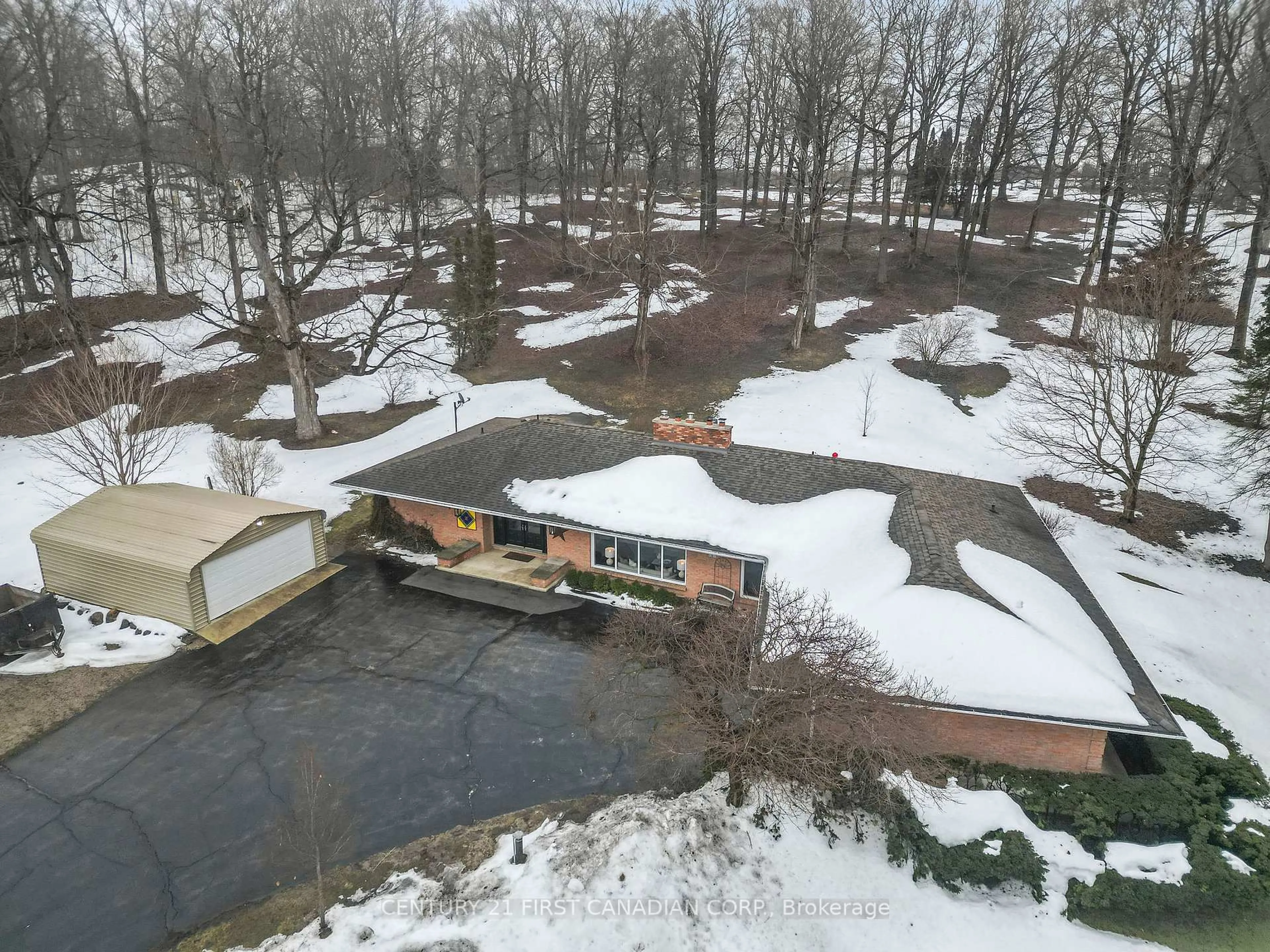 A pic from outside/outdoor area/front of a property/back of a property/a pic from drone, water/lake/river/ocean view for 14519 Elginfield Rd, Middlesex Centre Ontario N0M 2J0