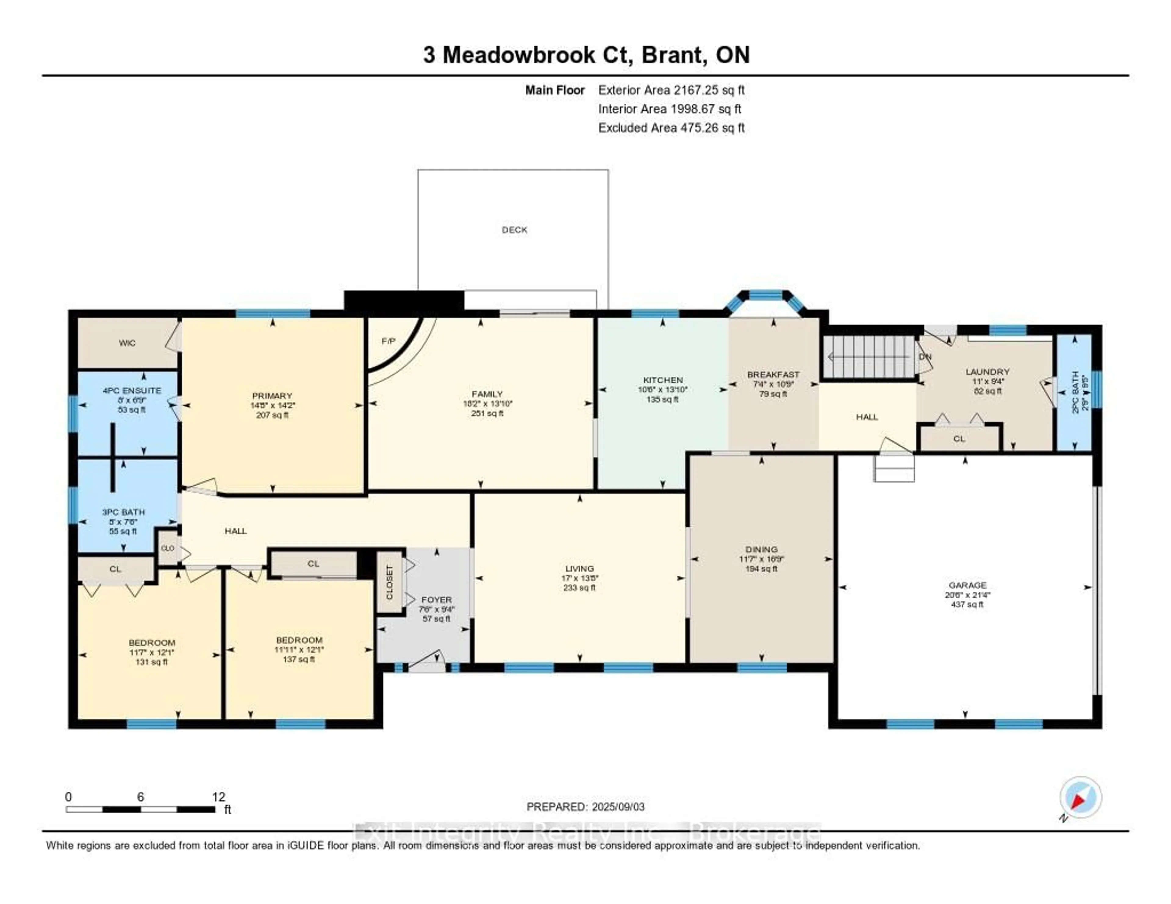 Floor plan for 3 Meadowbrook Crt, Brant Ontario N0E 1N0