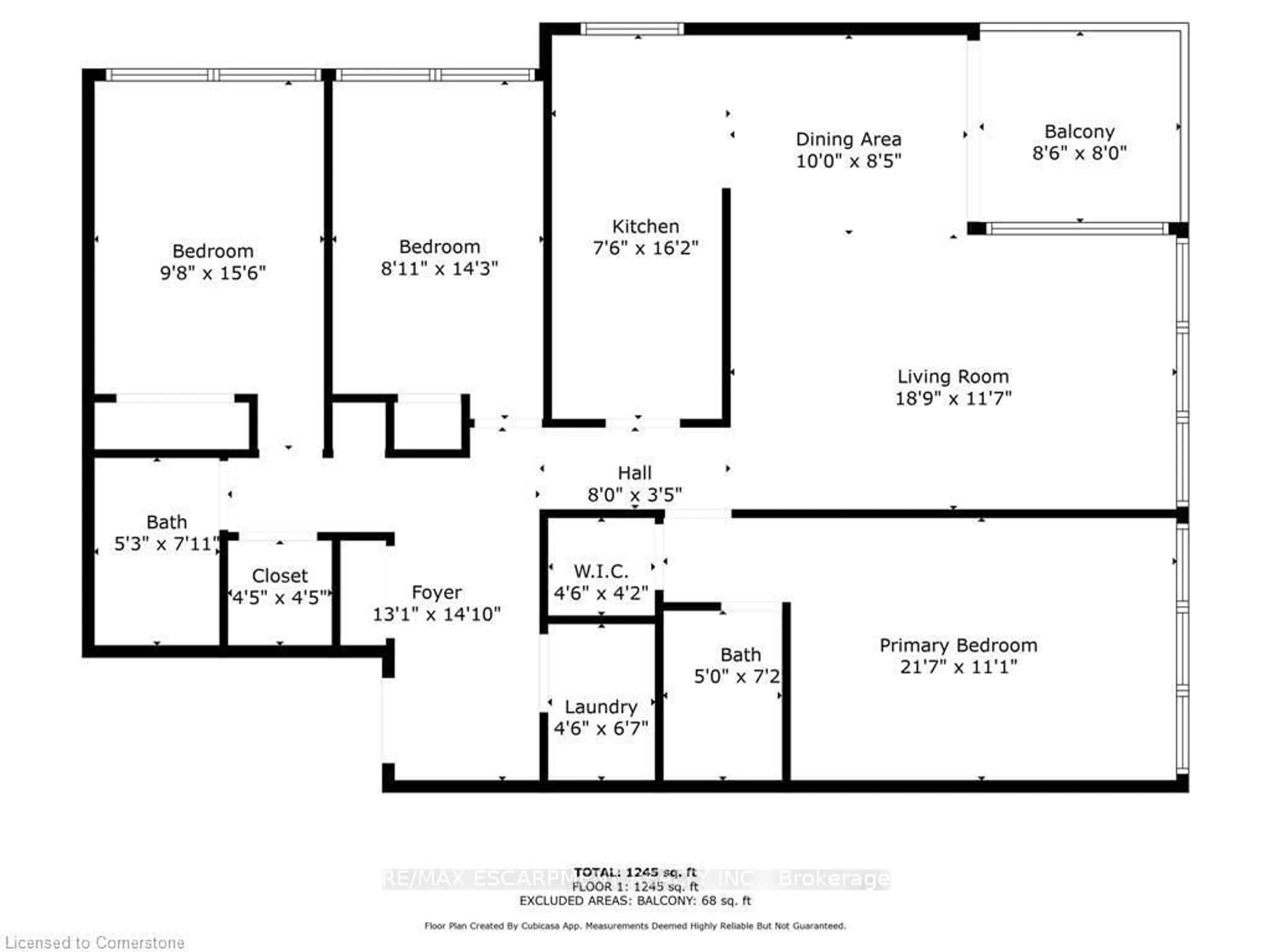 Floor plan for 40 Harrisford St #402, Hamilton Ontario L8K 6N1