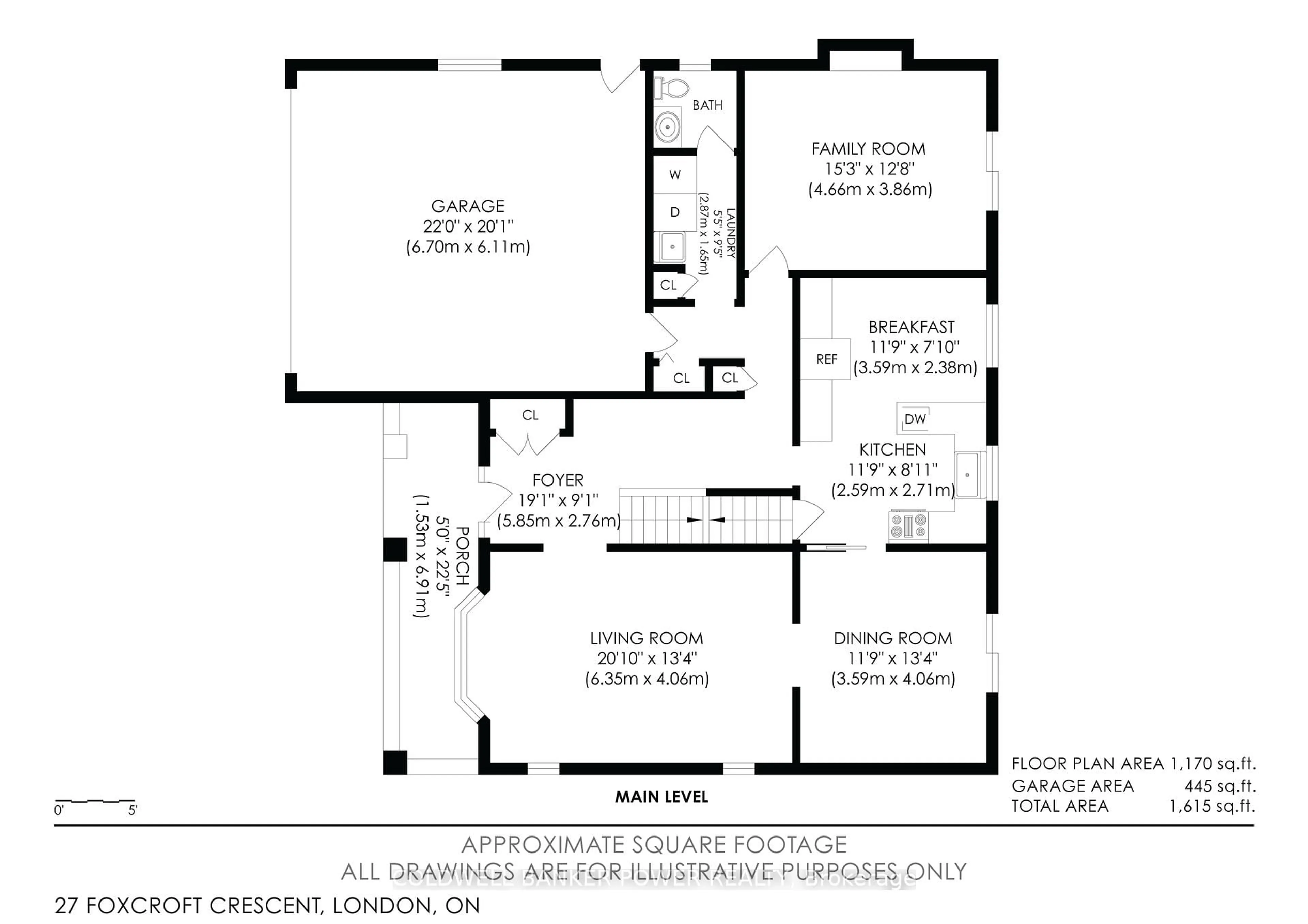 Floor plan for 27 Foxcroft Cres, London South Ontario N6K 3A3