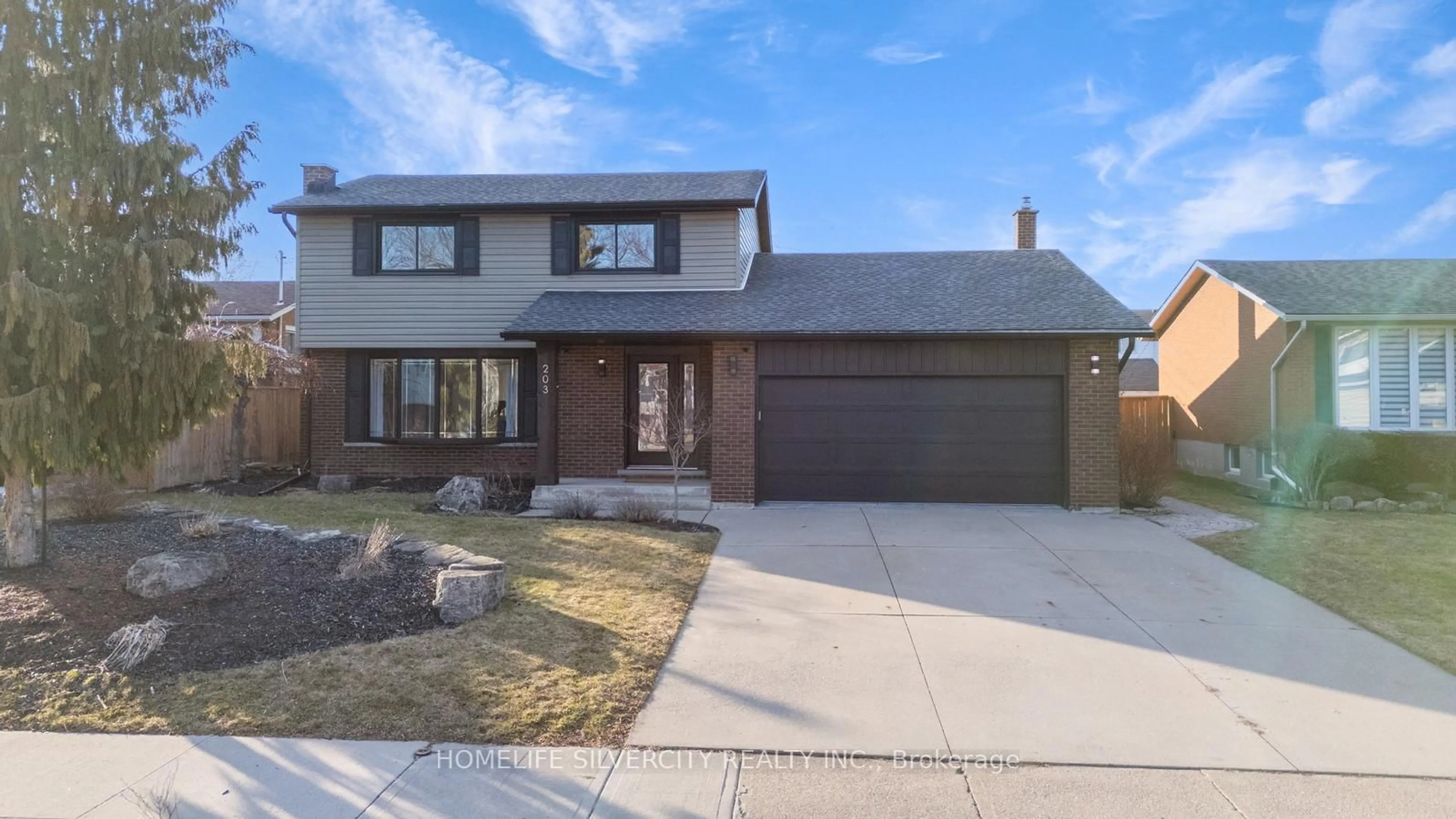 Home with brick exterior material, street for 203 Montmorency Dr, Hamilton Ontario L8K 5H3