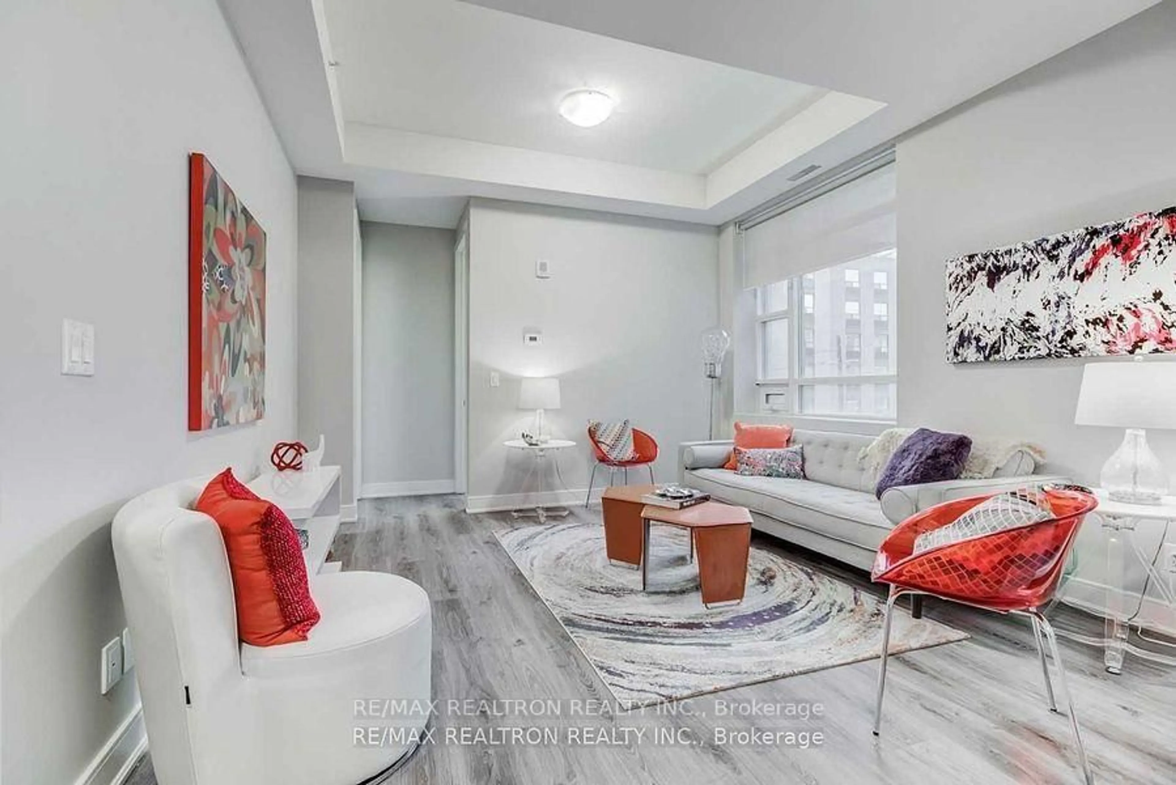 Living room with furniture, unknown for 150 Main St #516, Hamilton Ontario L8P 1H8