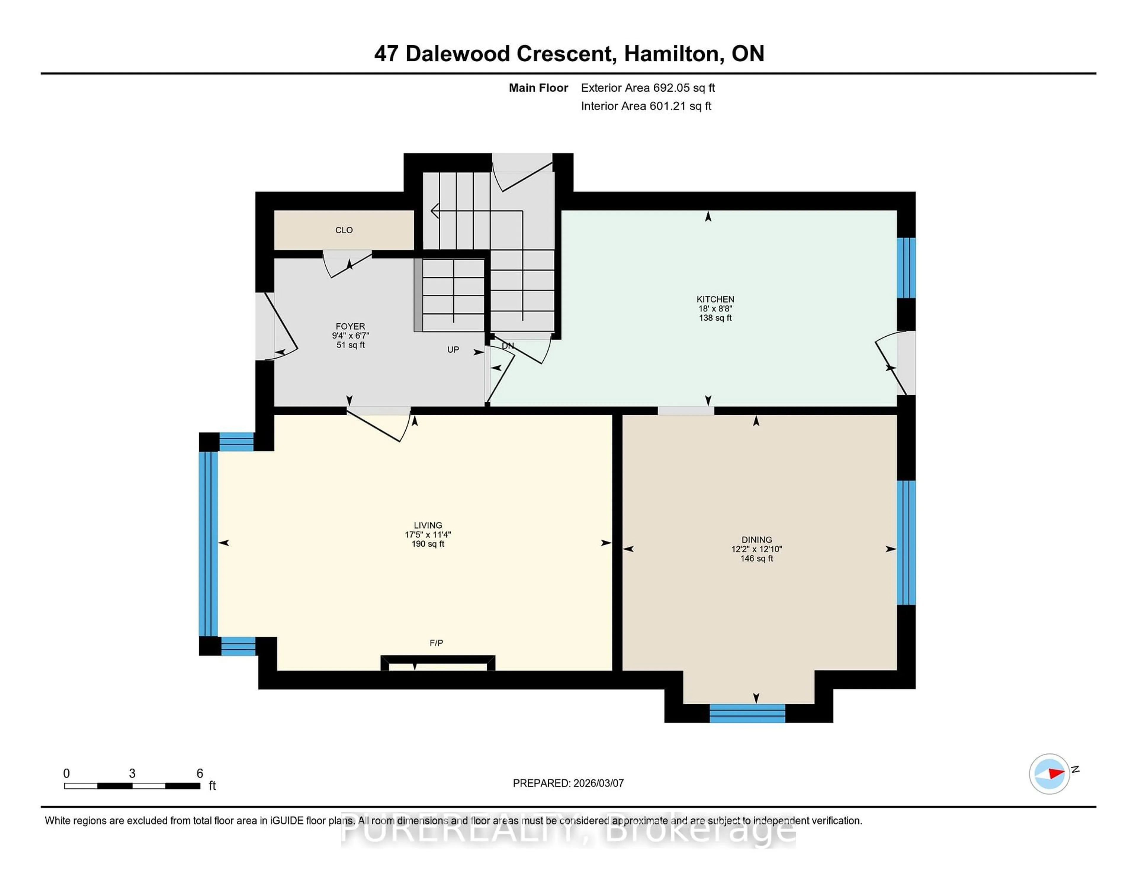 Floor plan for 47 Dalewood Cres, Hamilton Ontario L8S 4B5