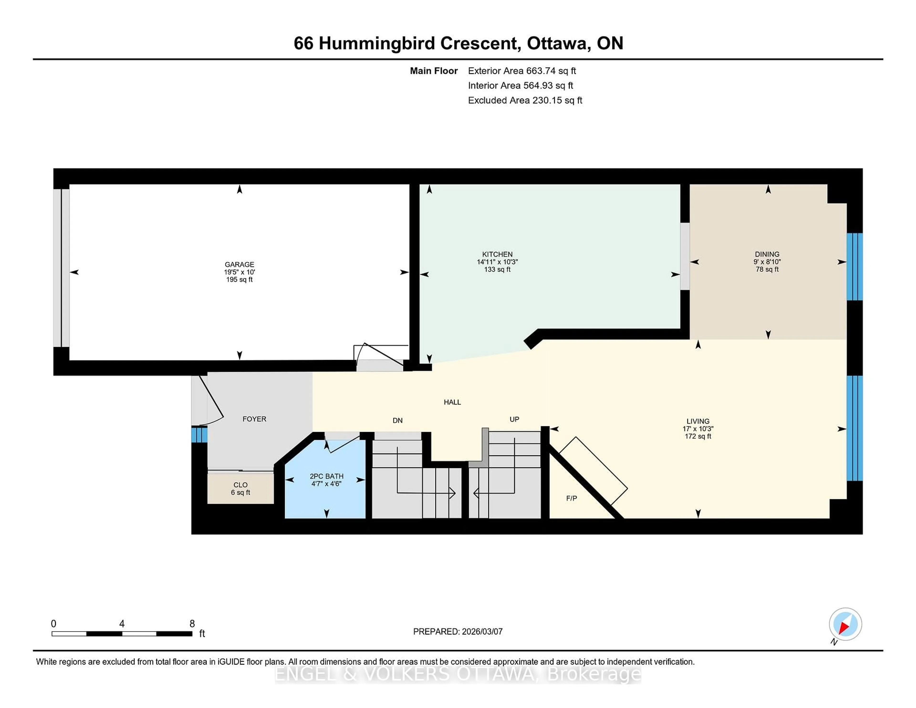 Floor plan for 66 Hummingbird Cres, Ottawa Ontario K2J 3A3