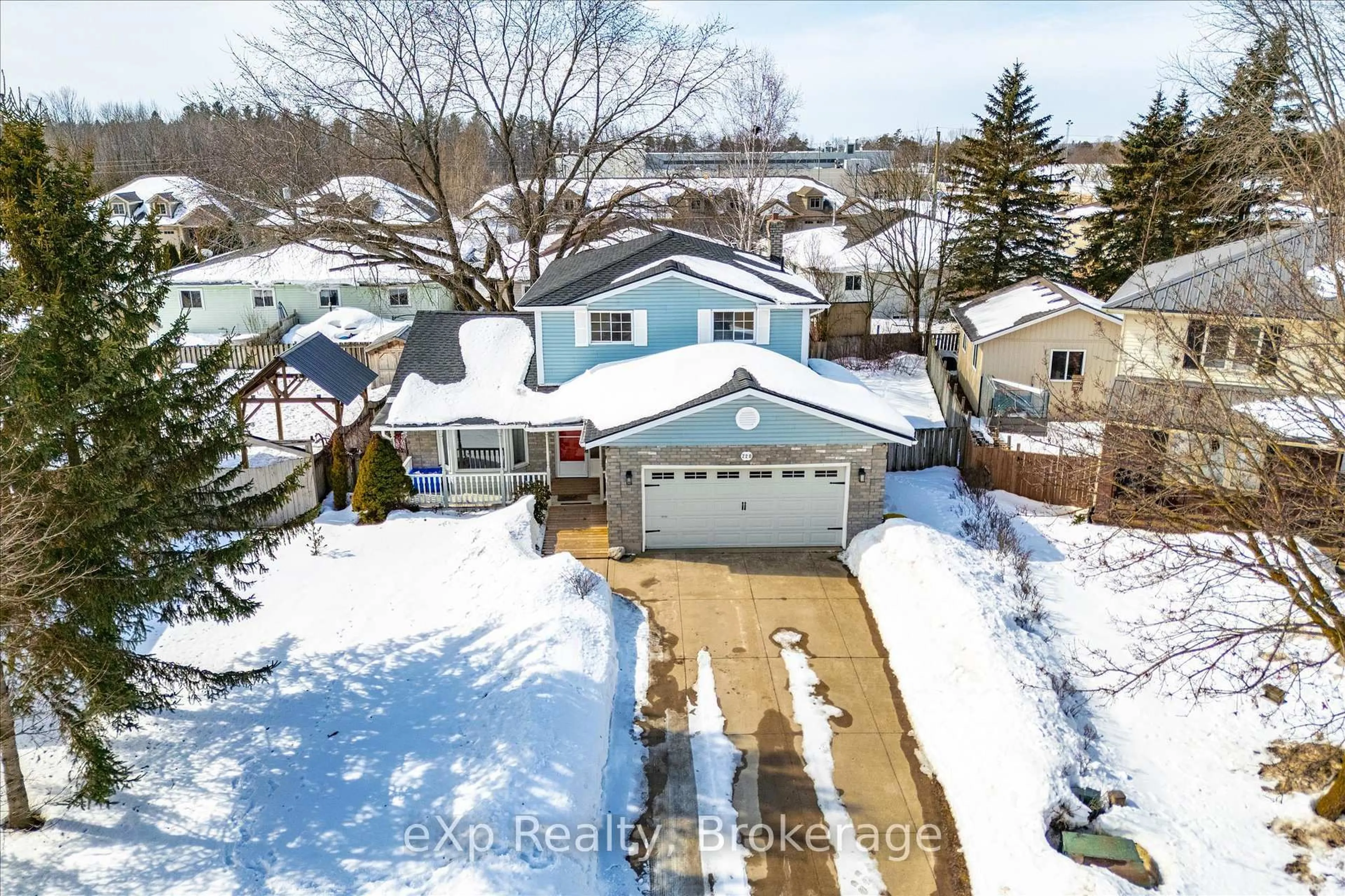 A pic from outside/outdoor area/front of a property/back of a property/a pic from drone, street for 220 Justin's Pl, Wellington North Ontario N0G 2L3