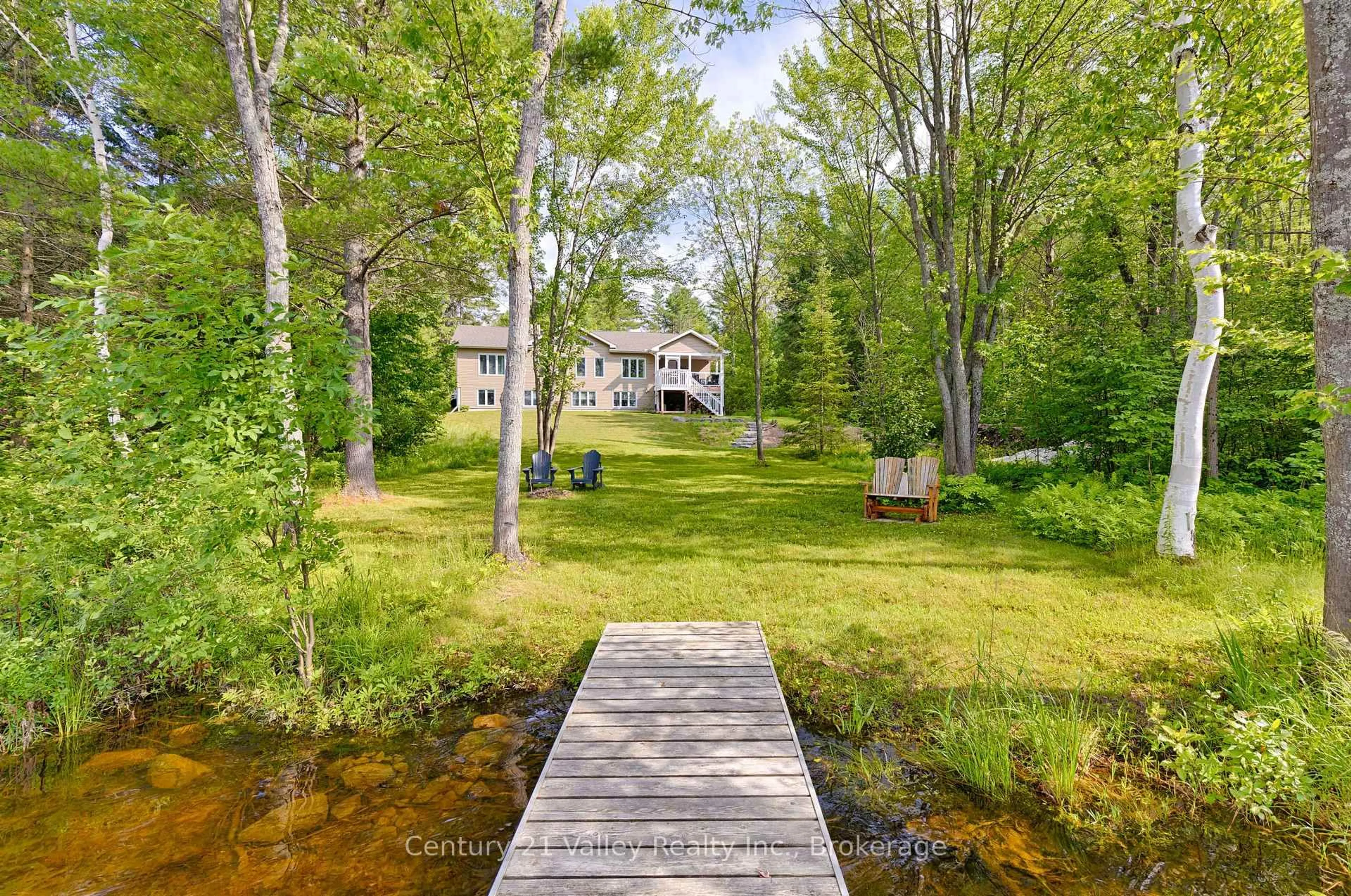 A pic from outside/outdoor area/front of a property/back of a property/a pic from drone, water/lake/river/ocean view for 91 Muskie Lane, Golden Lake Ontario K0J 1X0