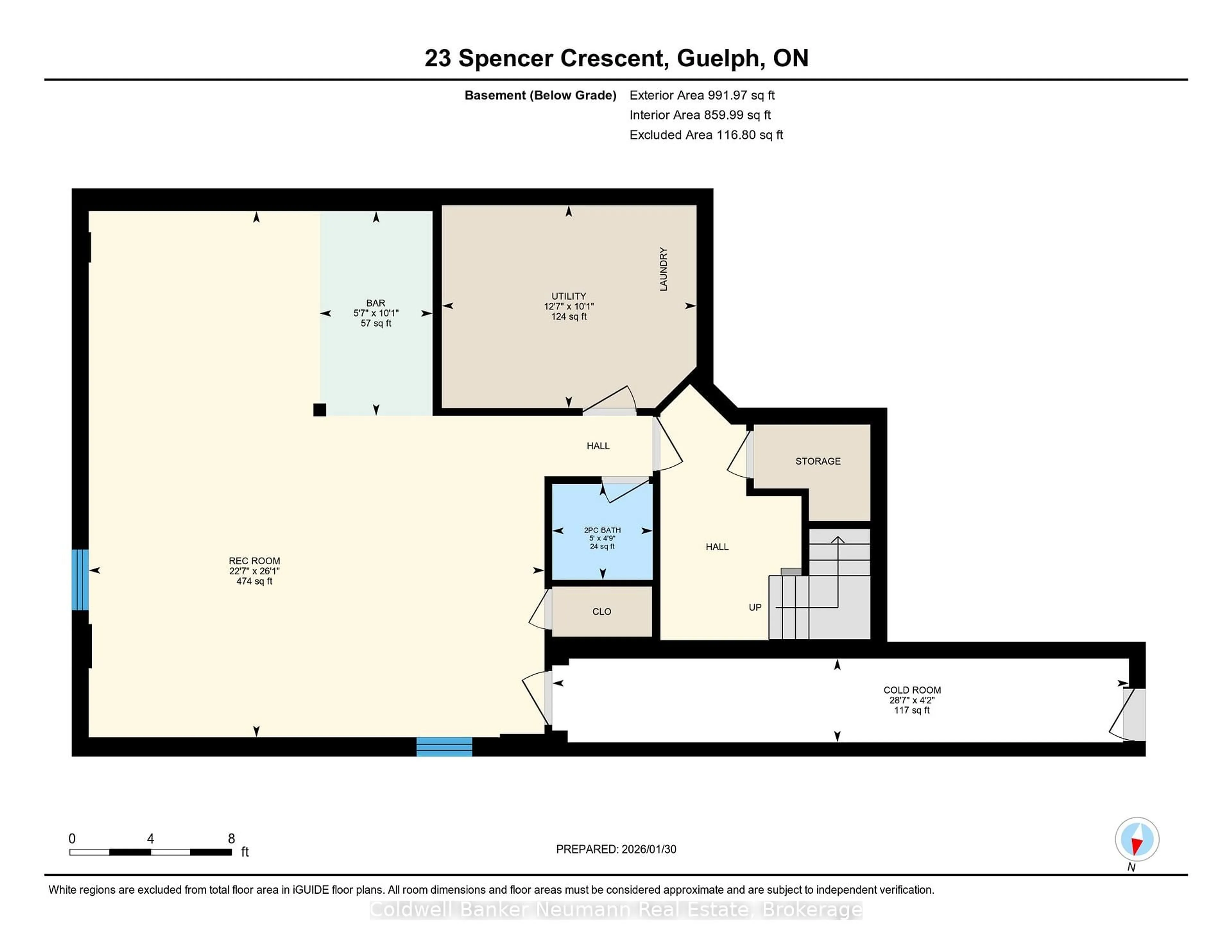 Floor plan for 23 Spencer Cres, Guelph Ontario N1L 1M2